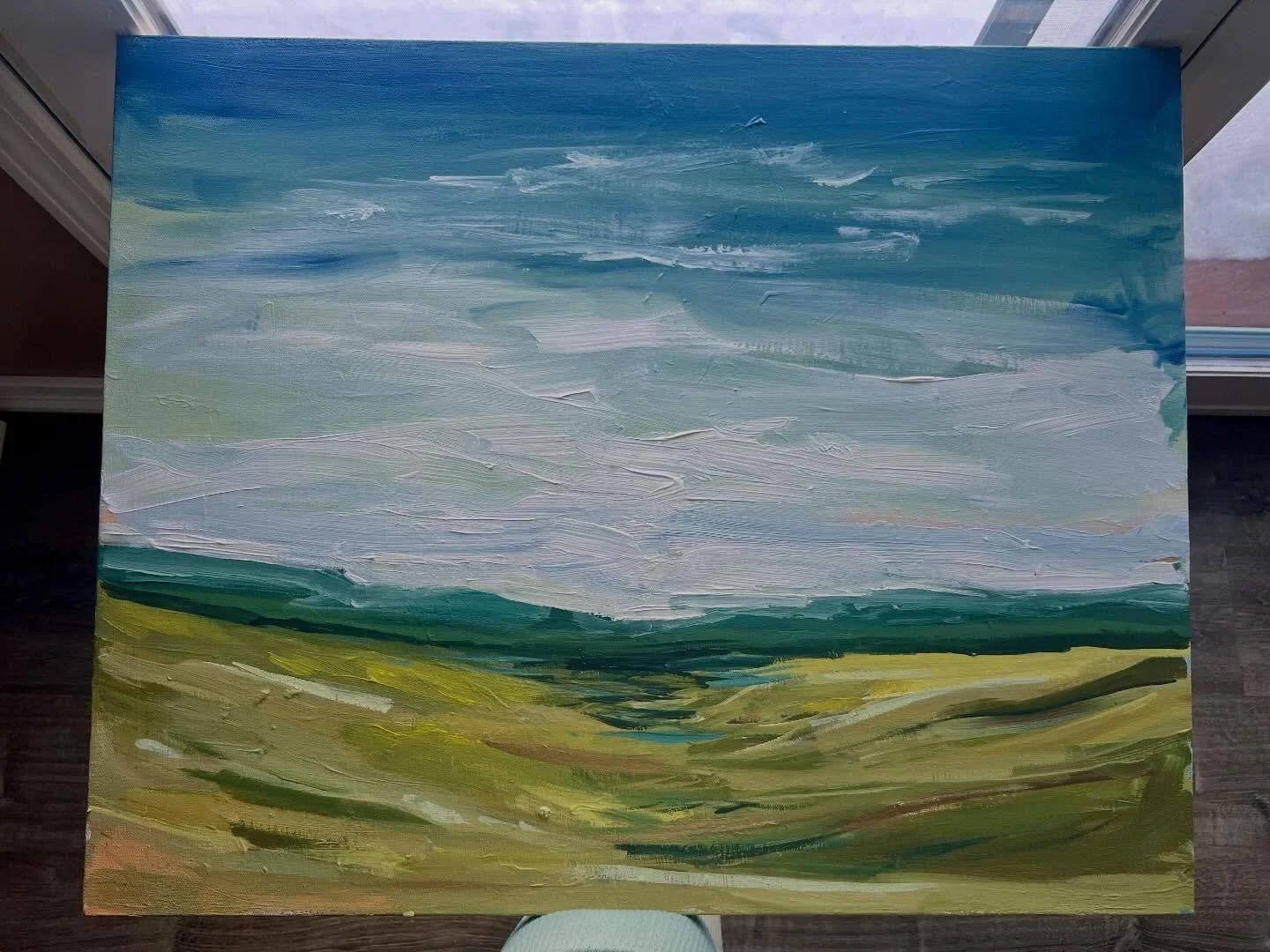 Keep walking by this one wanting to keep painting but also not wanting to keep painting. I like where the grounds going but am painfully aware sometimes the painting is done and I just love to keep painting &hellip;&hellip; 

New series in the works.