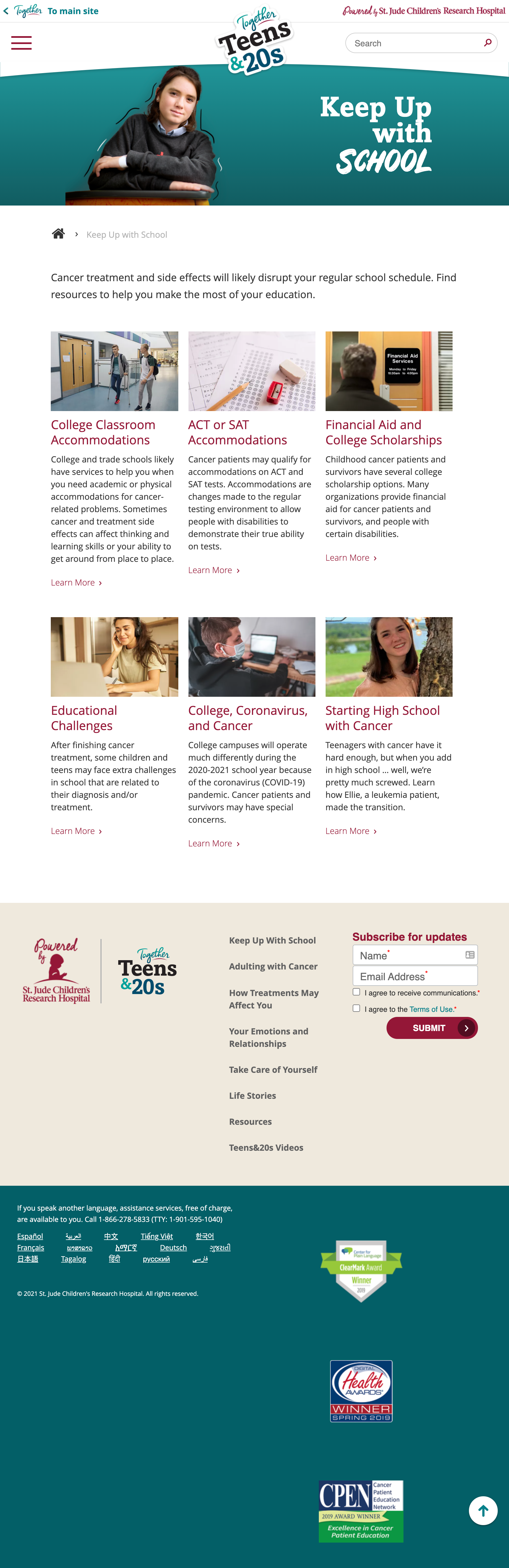 Together Teens&20s Landing Page
