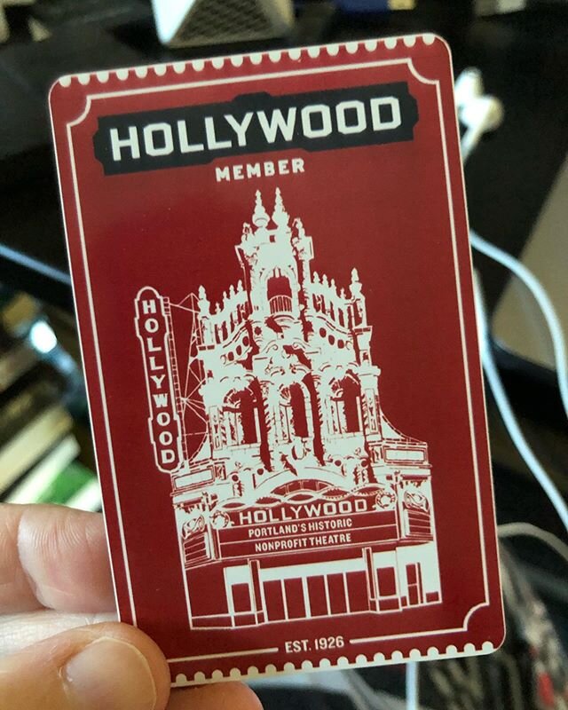 Loving the new design for the @hollywoodtheatr member cards! I’m looking forward to using it in person again someday. 💚💚💚 #localcinema #portland #movietheatre
