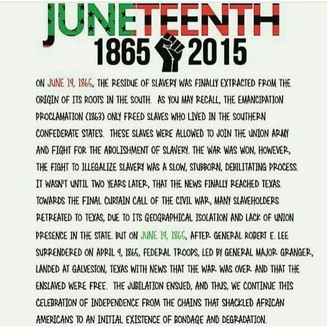 Obviously an older graphic, but I hope it’s a good primer for anyone, like me, who is ignorant of important history such as #Juneteenth and inspires more of us to learn more. Ignorance isn’t necessarily a bad thing because it can be recti
