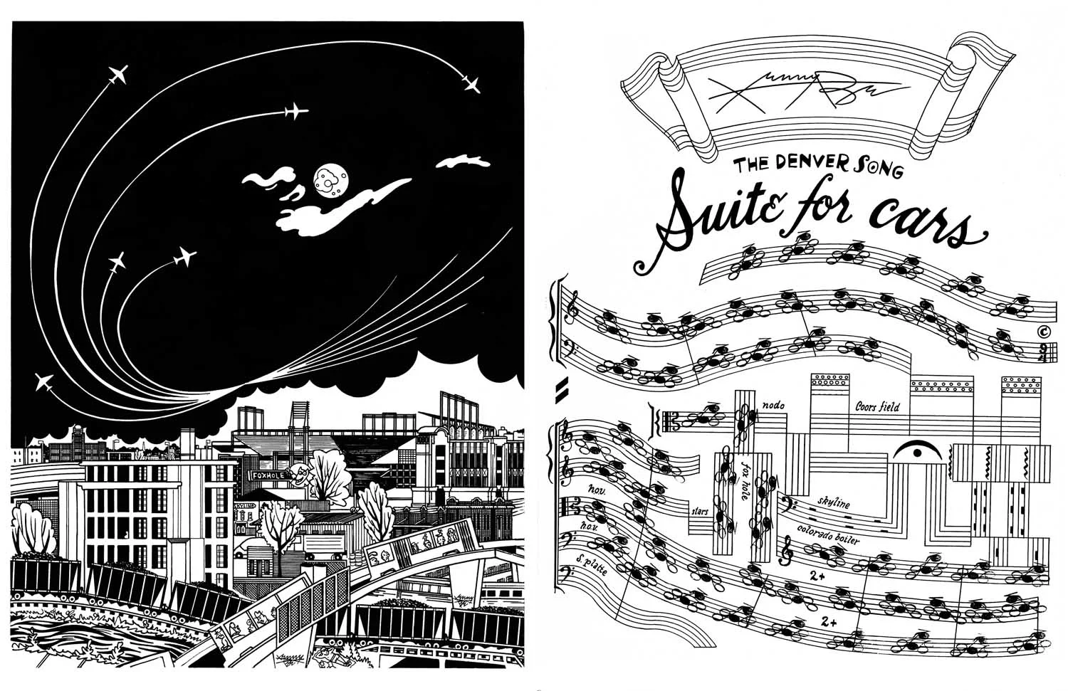 Coors Field in illustration and in score.