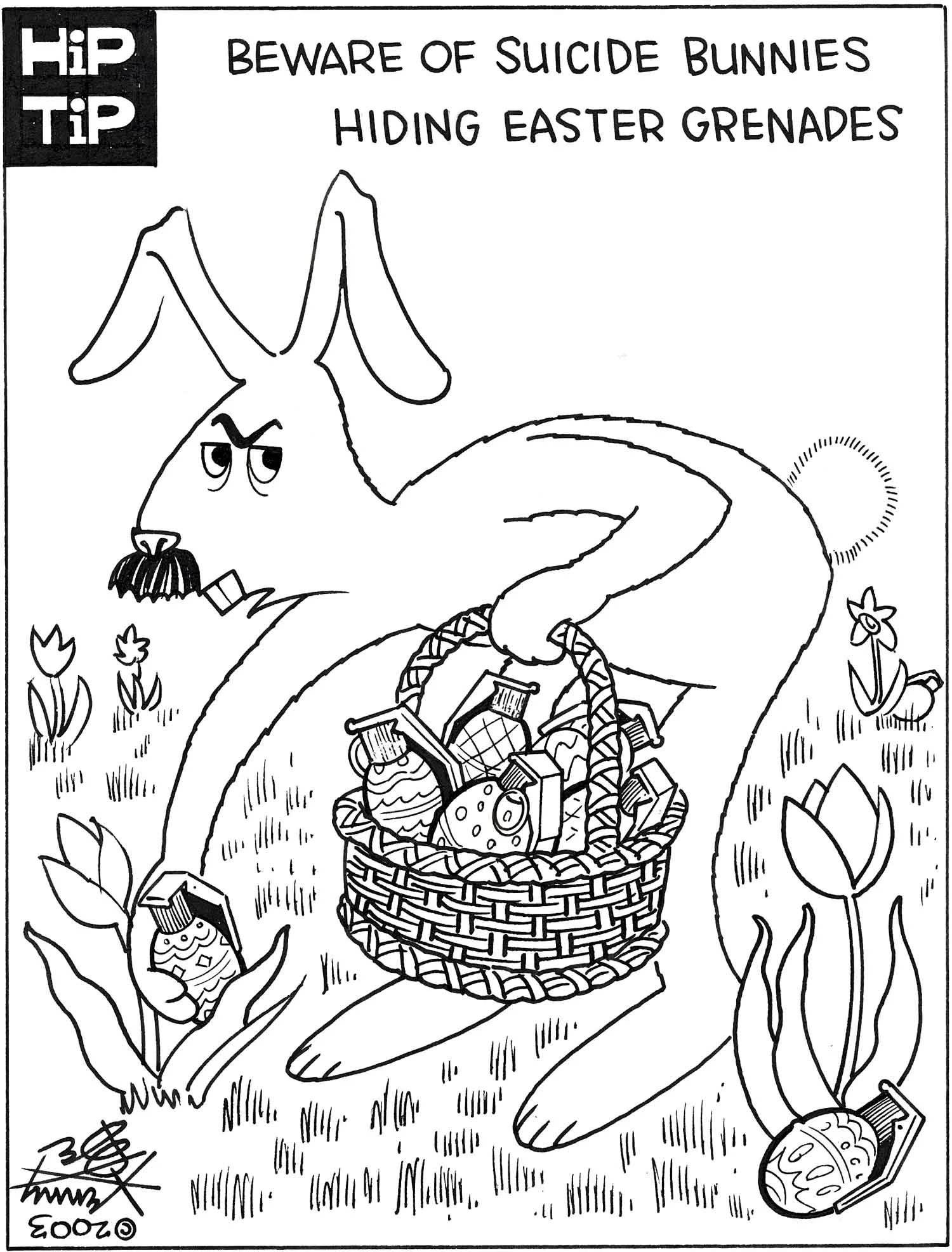 Suicide Bunnies Hiding Easter Grenades Kenny Be Illustration Art & Design Hip Tip Comic.jpg