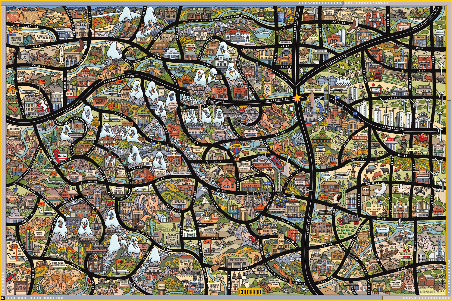 Colorado Picture Map ©2015 by Kenny Be