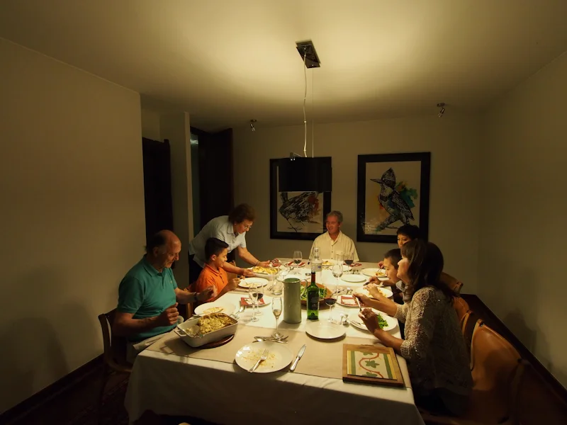  Christmas dinner in Santiago with the Cortes family.