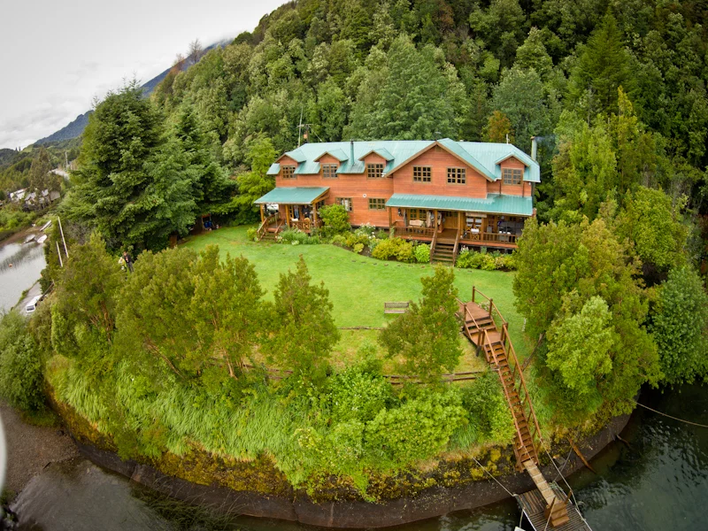  Drone shot of Yelcho Lodge.