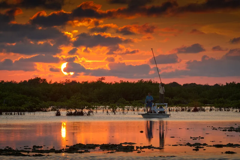  A beautiful sunset on a bonefish flat.