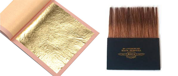 Book of gold, and gilder's tip. 