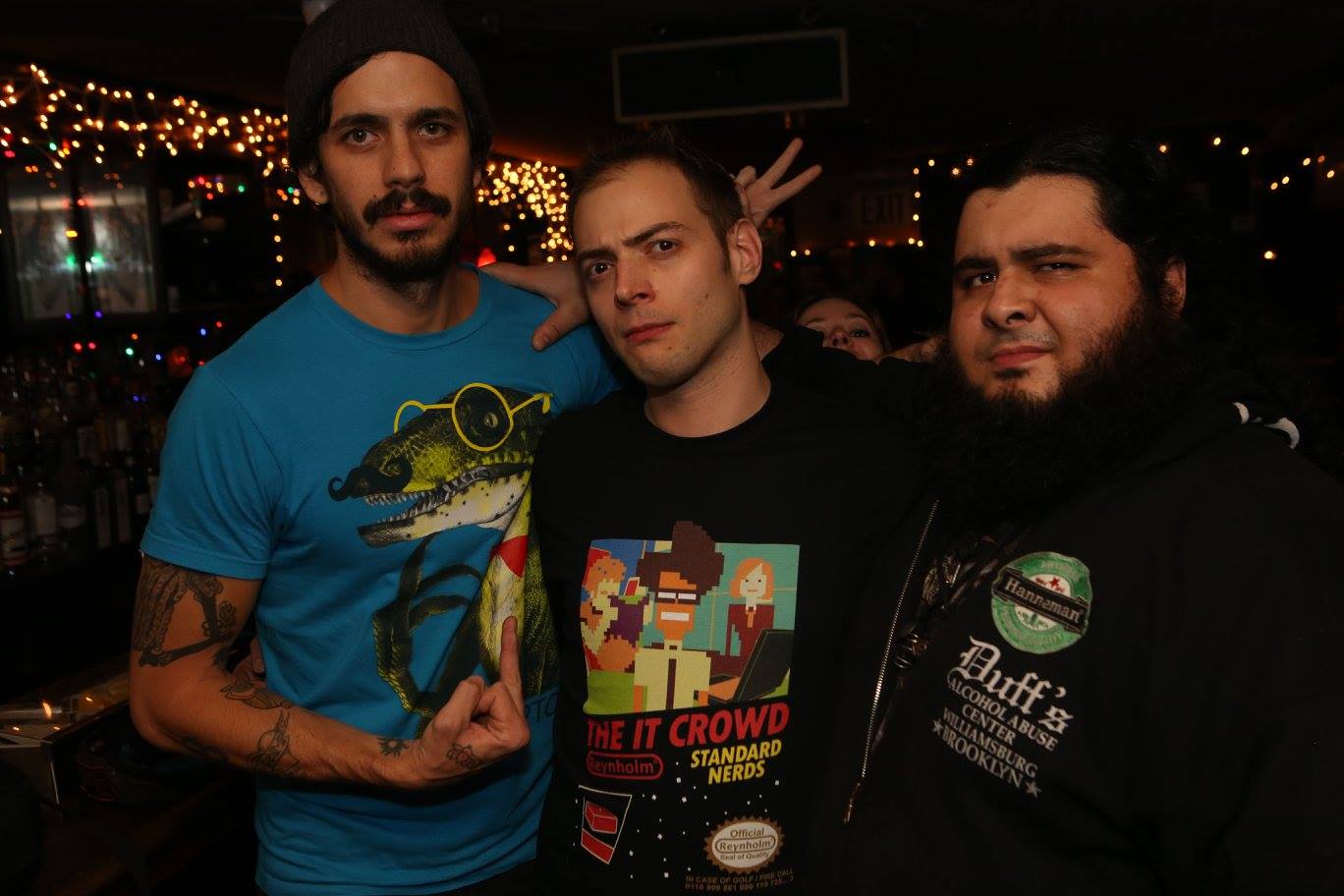 Hanging after the gig at 55 Bar with Felix Pastorius and Max R. Sequeira