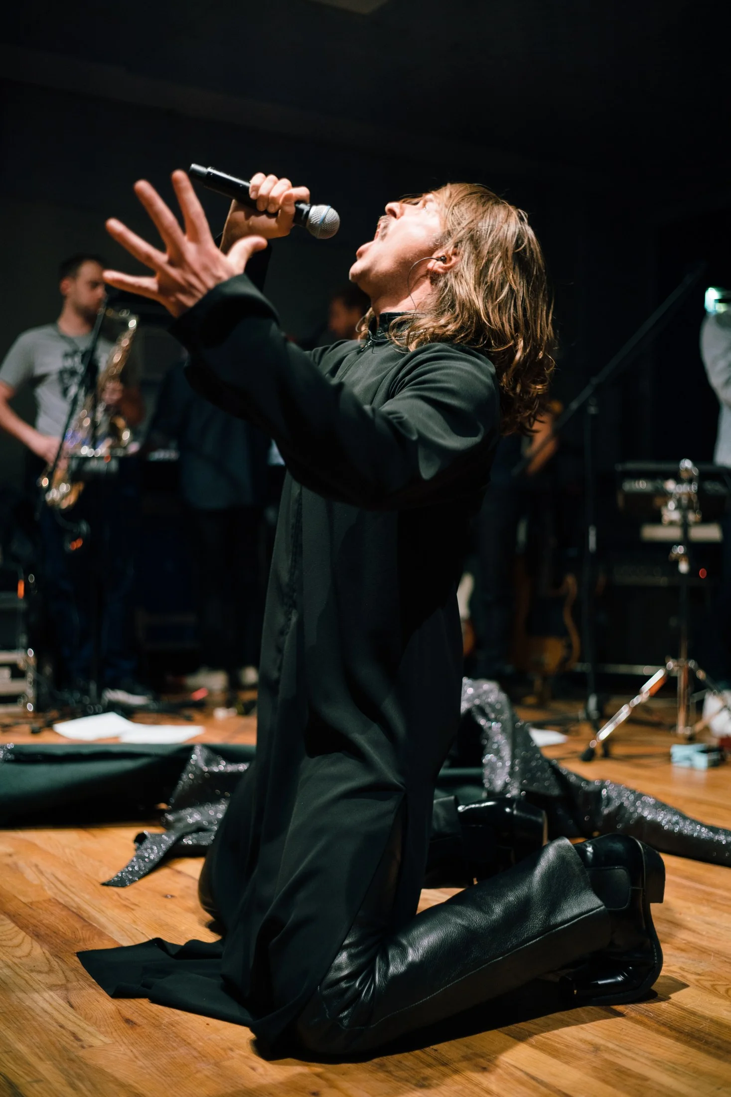 Rehearsal with Fischerspooner for Brooklyn Steel Photo by Tayte Hanson for W Magazine