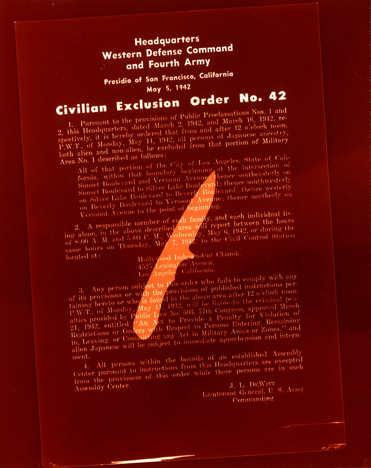 Civilian Exclusion Order No.42 : Pocket Knife