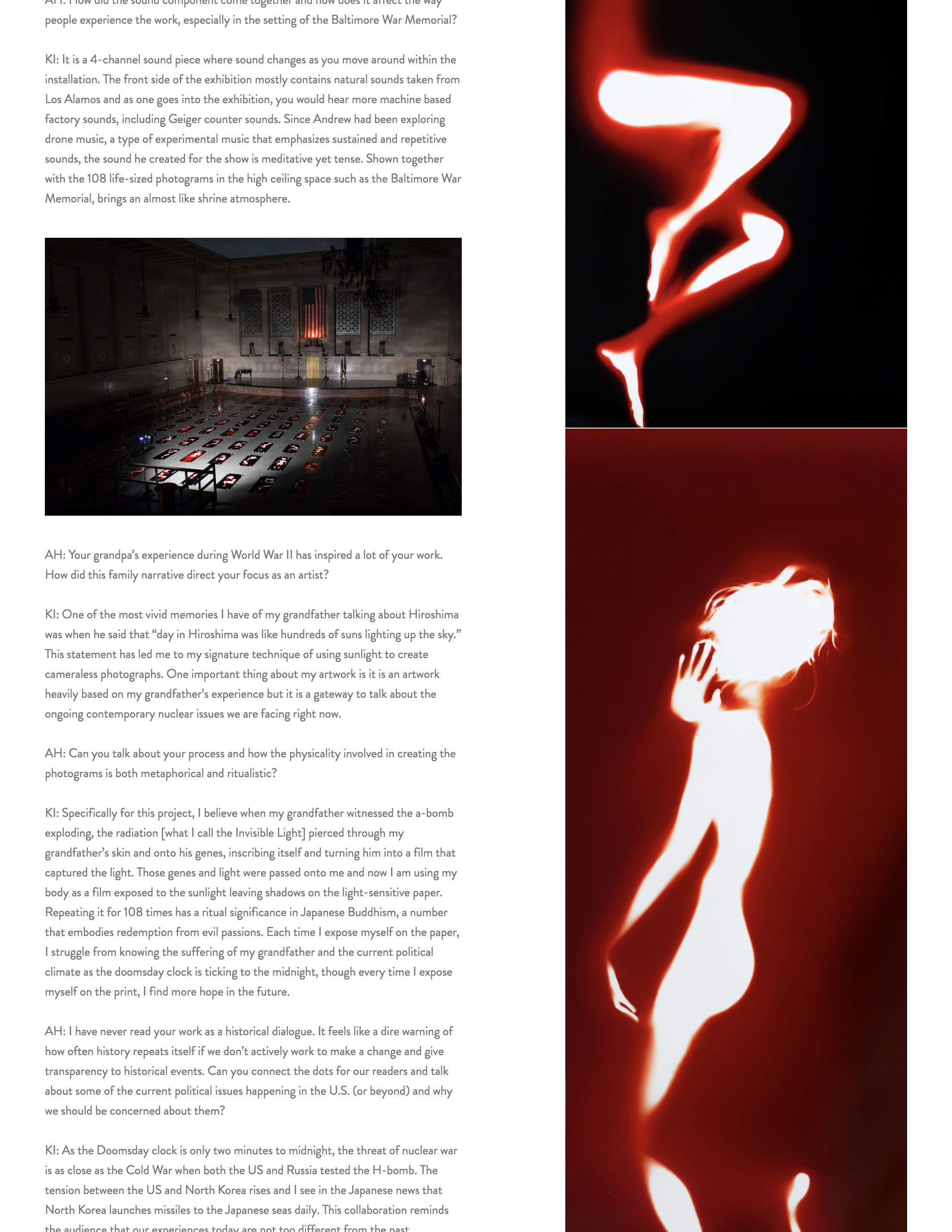 Interview was published on 02/15/2018 http://www.strangefirecollective.com/qa-kei-ito/
