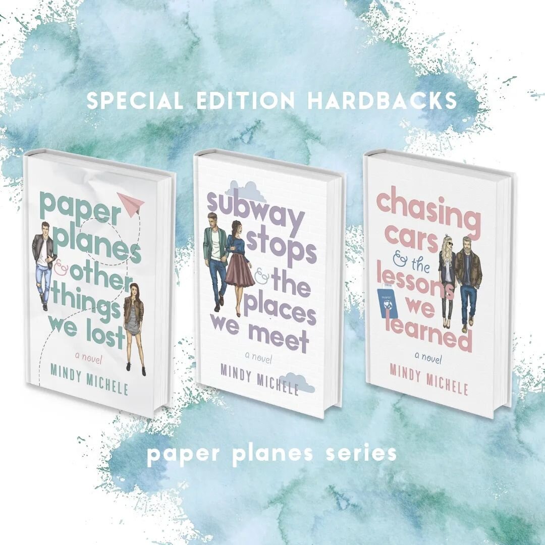 Fun things are coming! All of our Mindy Michele books are going to come in special edition hardbacks!
I've been wanting my books in hardbacks for YEARS, so Michele and I are making it happen. 
And today we're sharing the NEW Paper Planes series cover