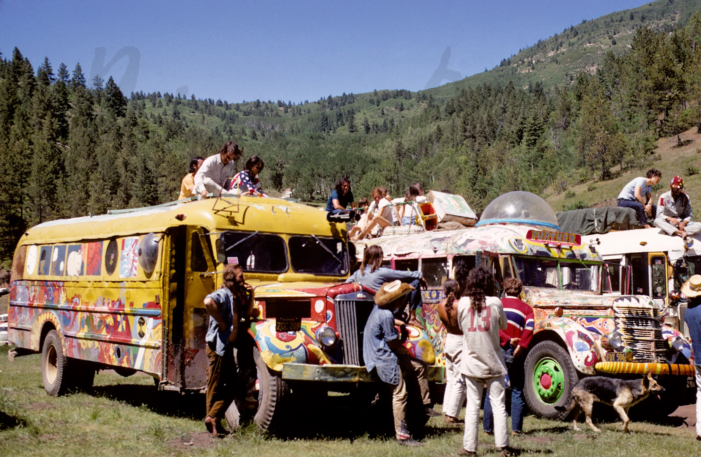 26-The Great Bus Race Line Up, Solstice Festival, Tesuque Meadows, Santa Fe Baldy, June 1969.jpg