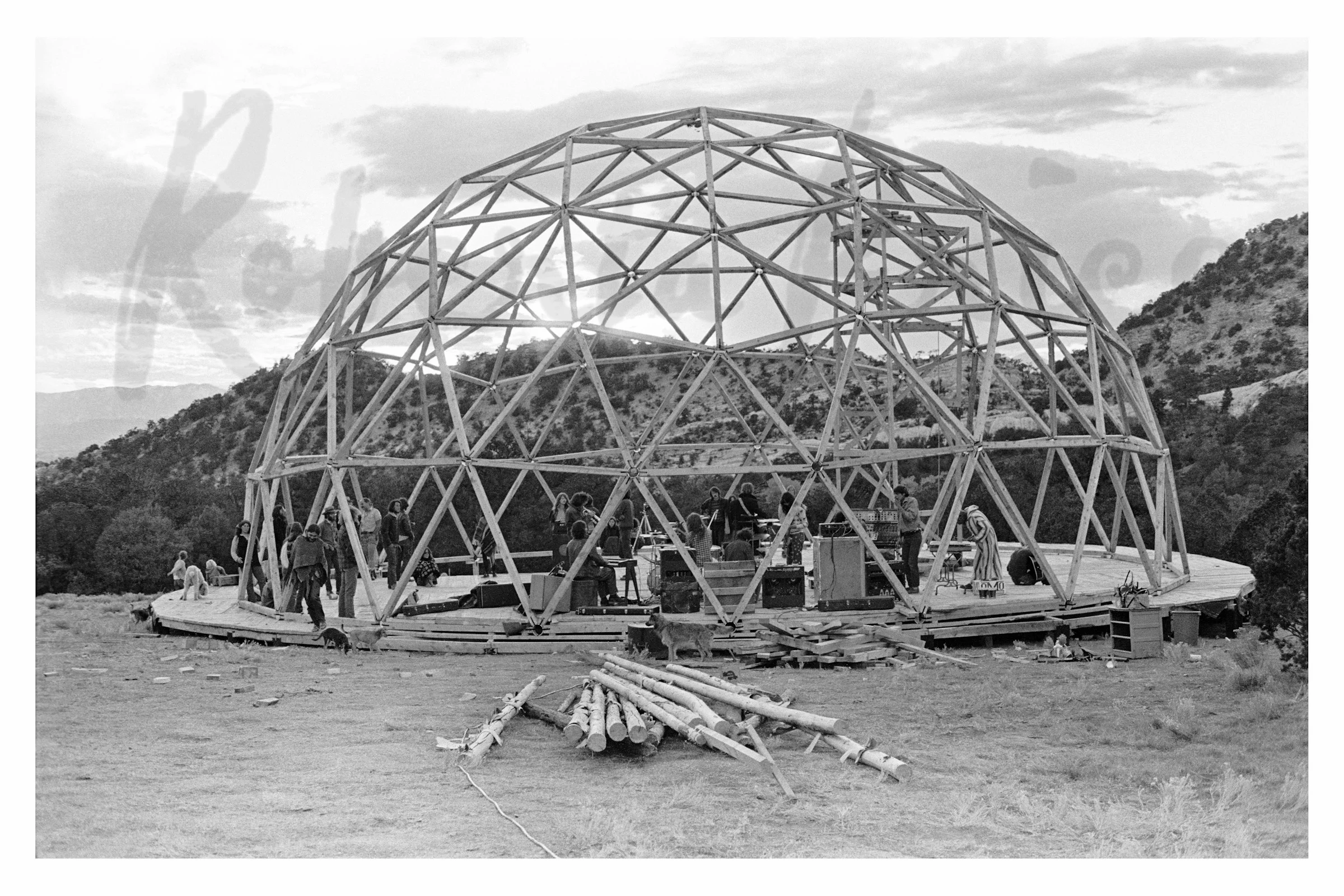 18-Setting Up for Party Celebrating Completion of Dome Structure, Red Rocker Commune, Huerfano Valley, Colorado, September 1970.jpg