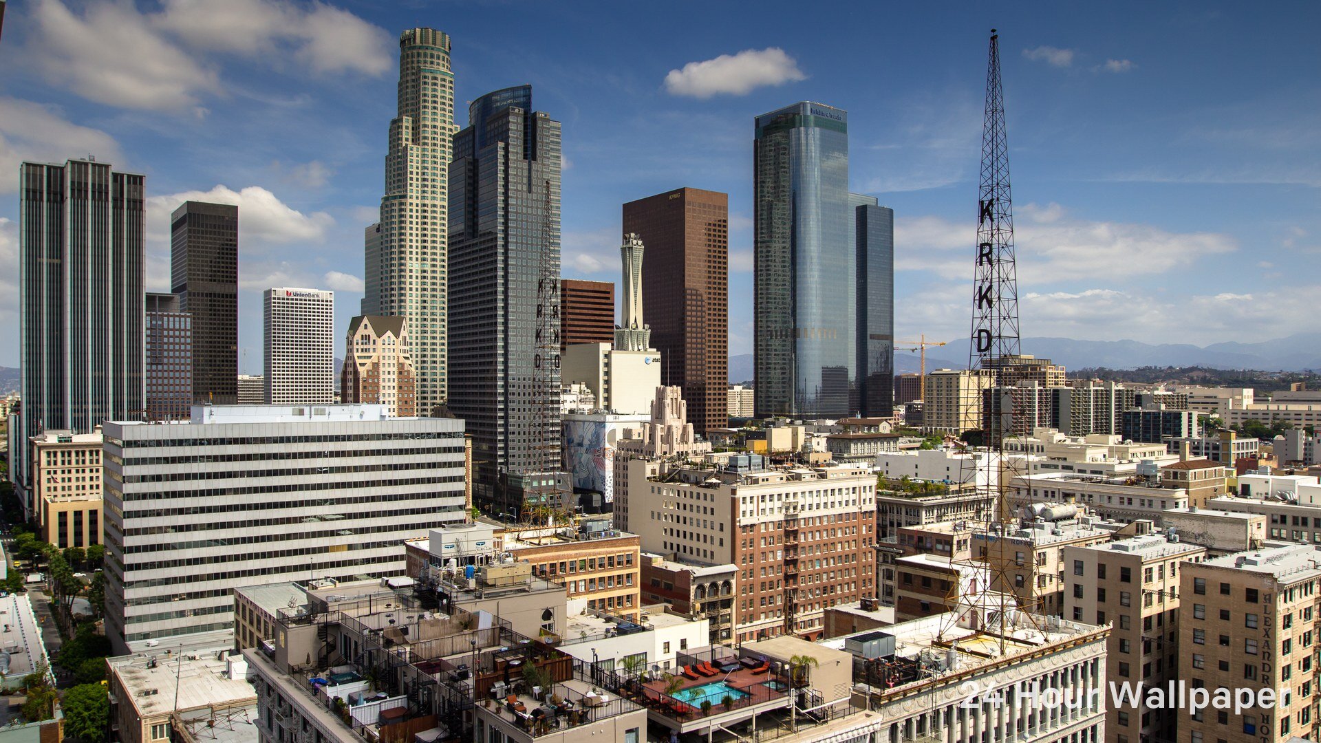 Los Angeles - Downtown Skyline at Night - Los Angeles Wallpaper (40392673)  - Fanpop