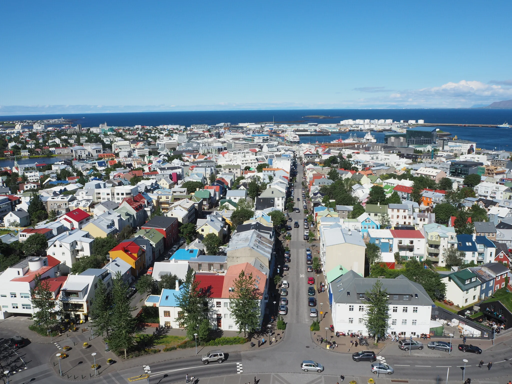 The view from the top of Hallgrímskirkja in Reykjavík