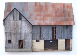 Durham County Barn (34" x 20" x 2" deep) $3500.