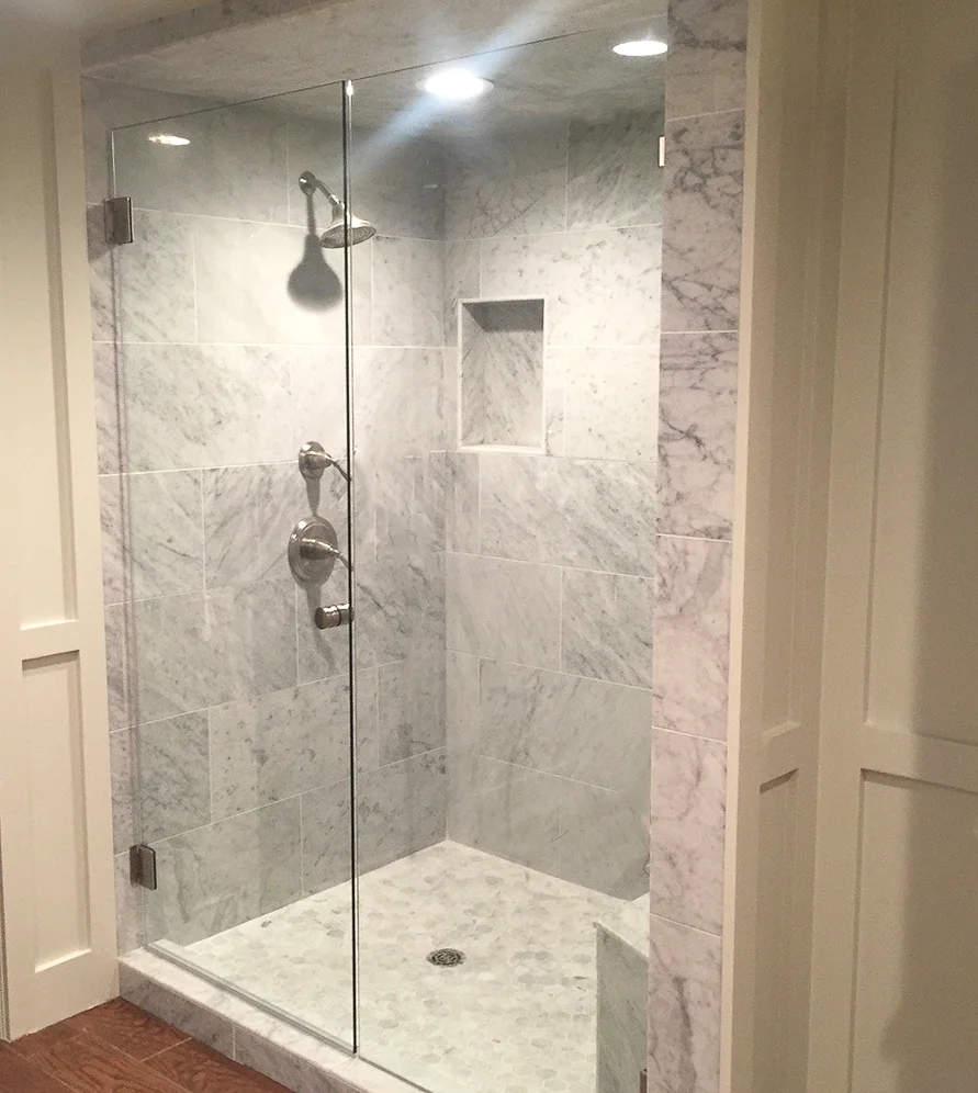 Marble and glass shower