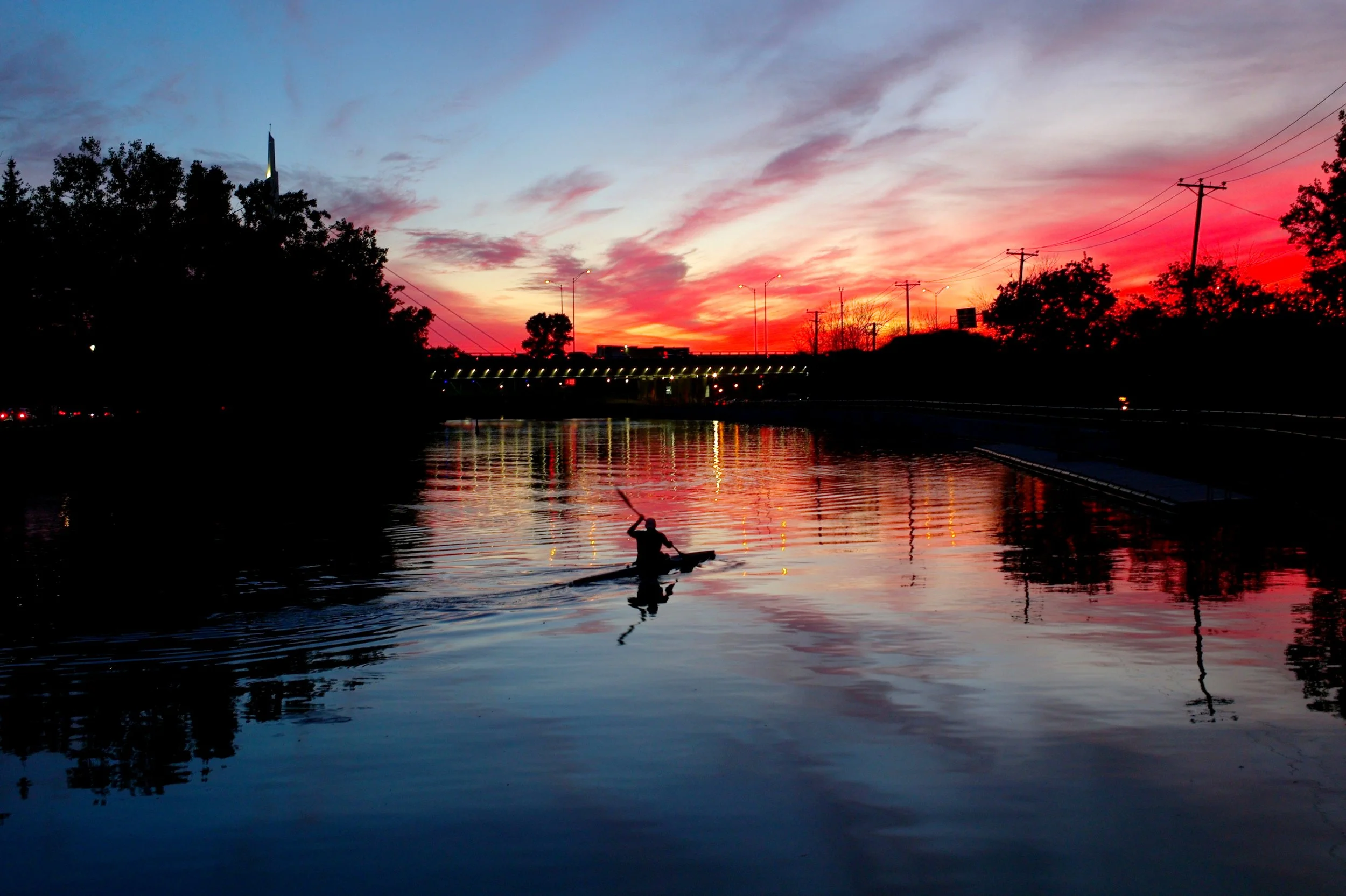 Kayak on Lachine Canal, Montreal