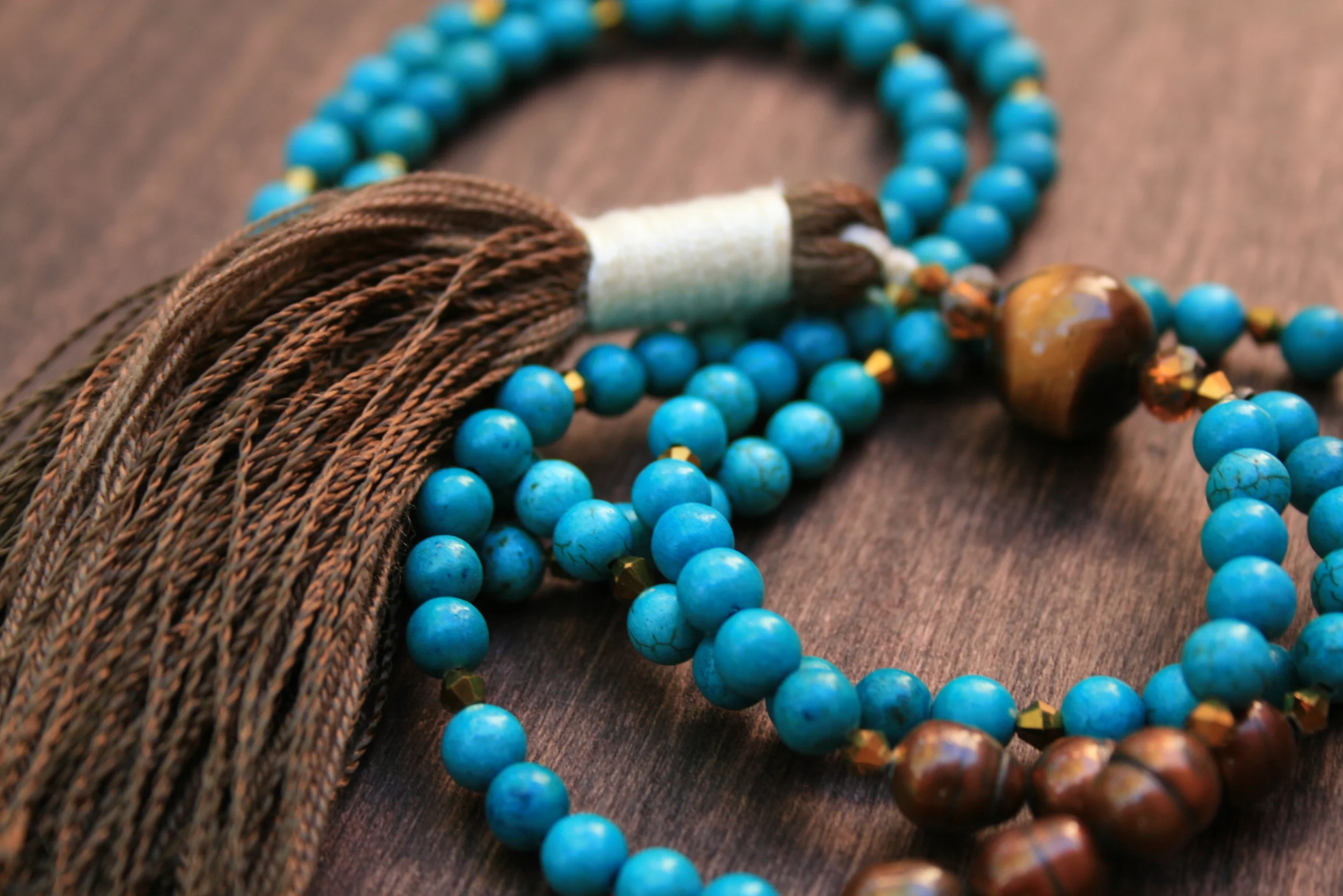Turquoise Howelite Tassel