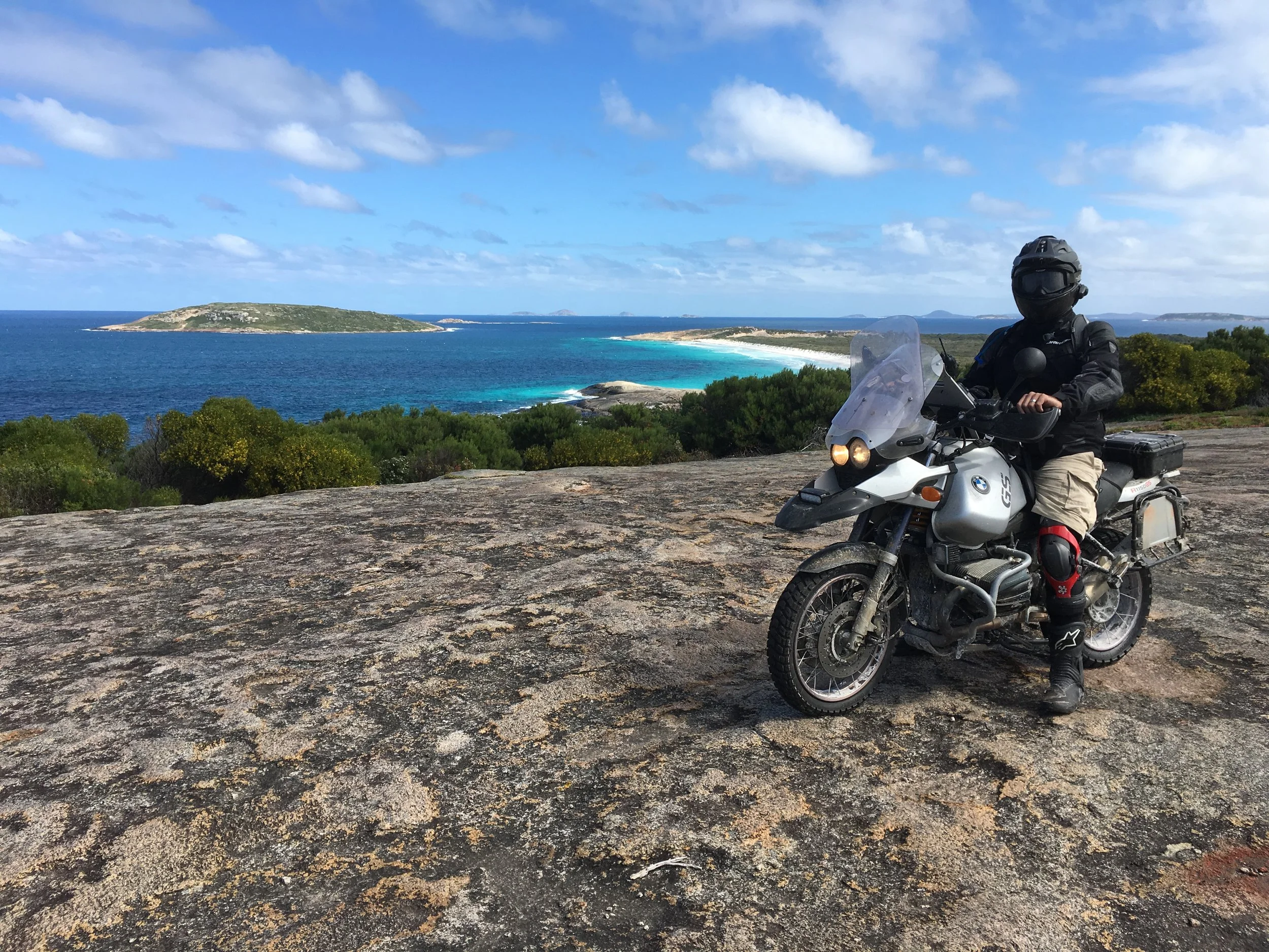 Neil in Alexandra Bay headland WA on the BMW R 1150 GSA 