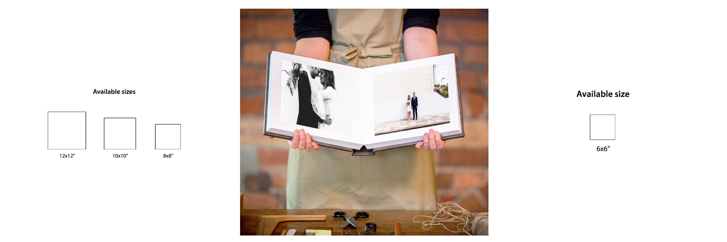 Mini Duplicates are also available 6x6" Mini duplicates are a direct copy of larger albums and are a perfect gift for your family and friends. They are handmade in exactly the same way as Fine Art Books with the same invisible crease and archival quality materials. Please note that mini duplicates of Matted Albums are produced as a Fine Art Book and do not have the bevelled matts. Mini duplicates are available in Pastel Fabric, Bold Fabric and Essential Cotton materials with a choice of colours. 