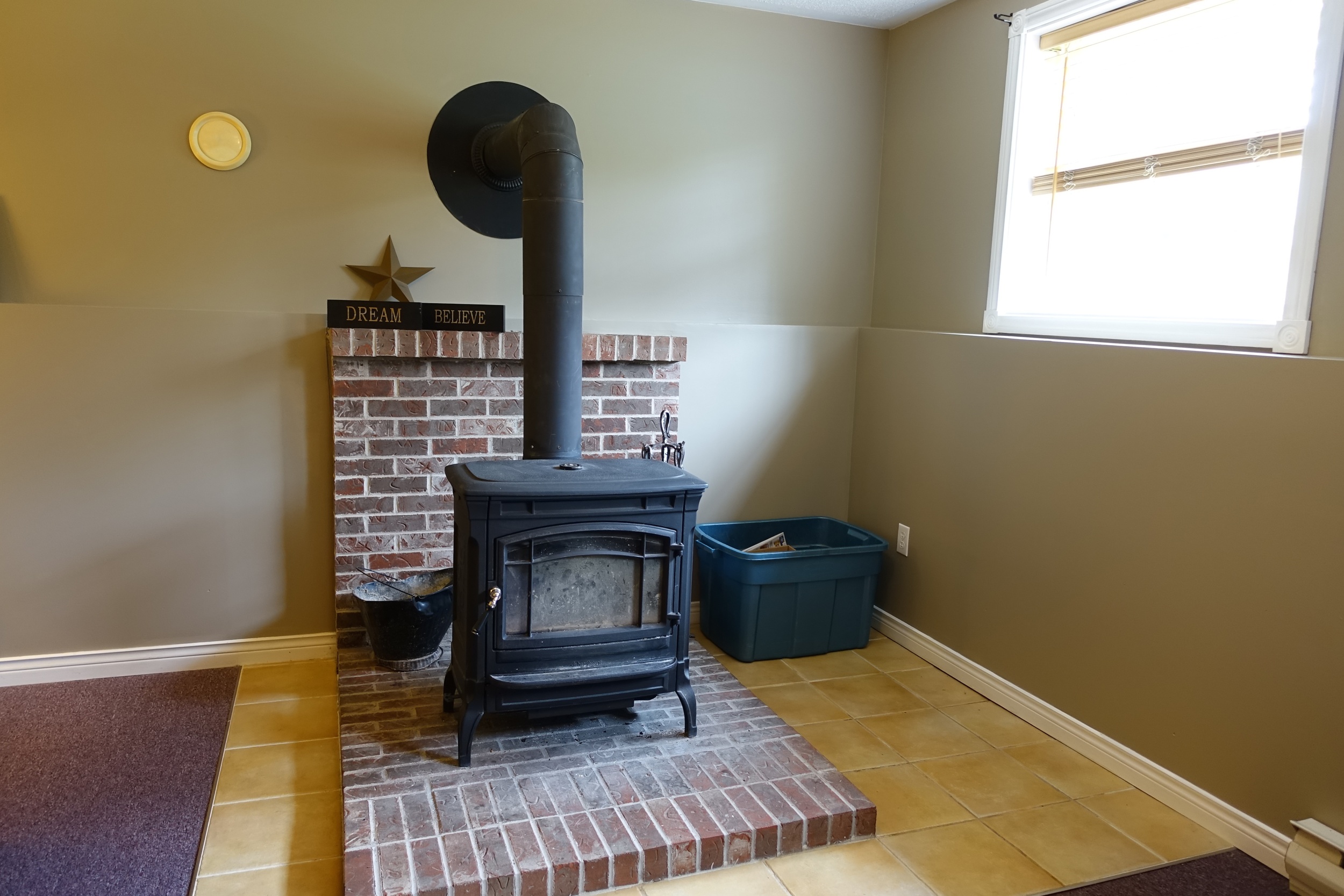 Wood stove in Family Room