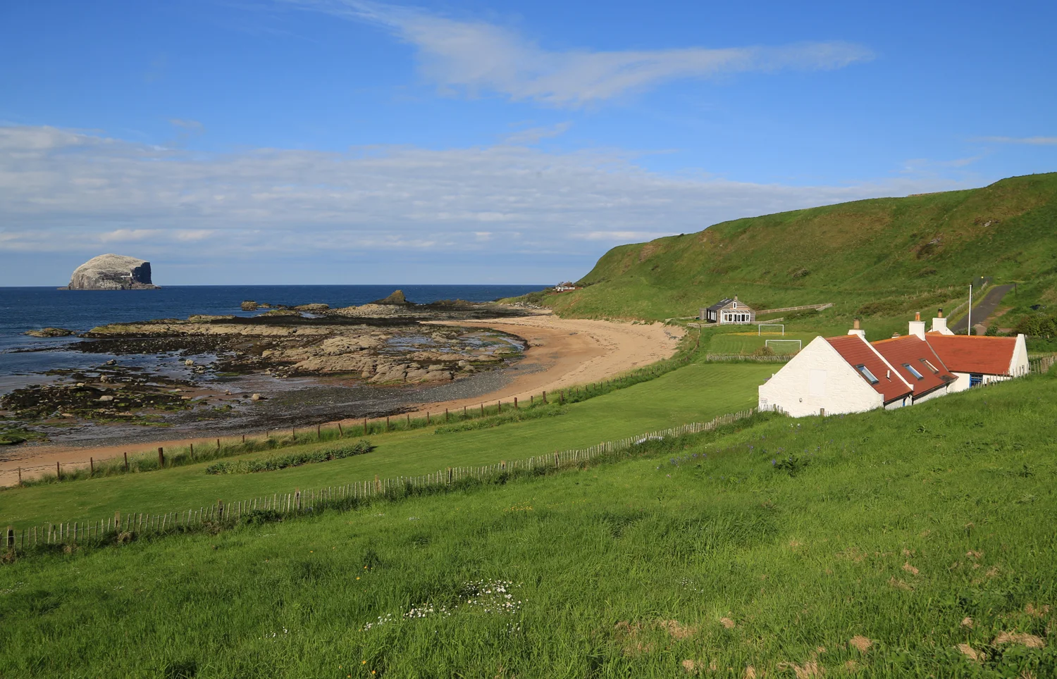 Cub Cottages and the Bass Rock
