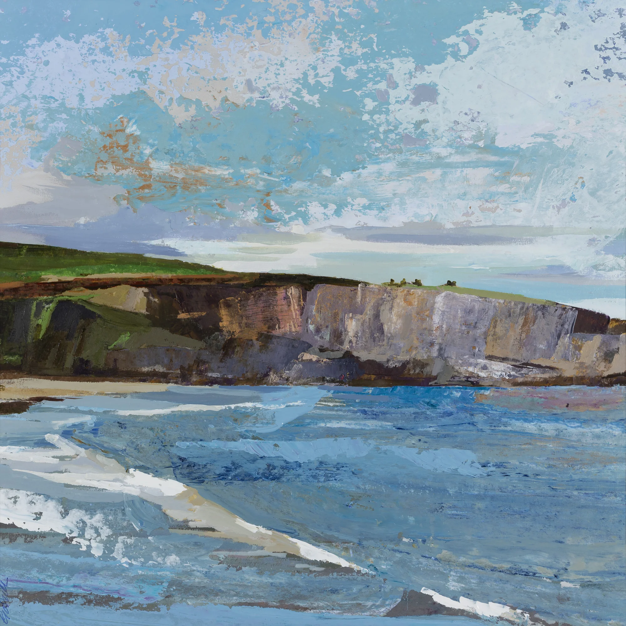 Duneen Strand Cliff Face Late Evening, 55x54.jpg