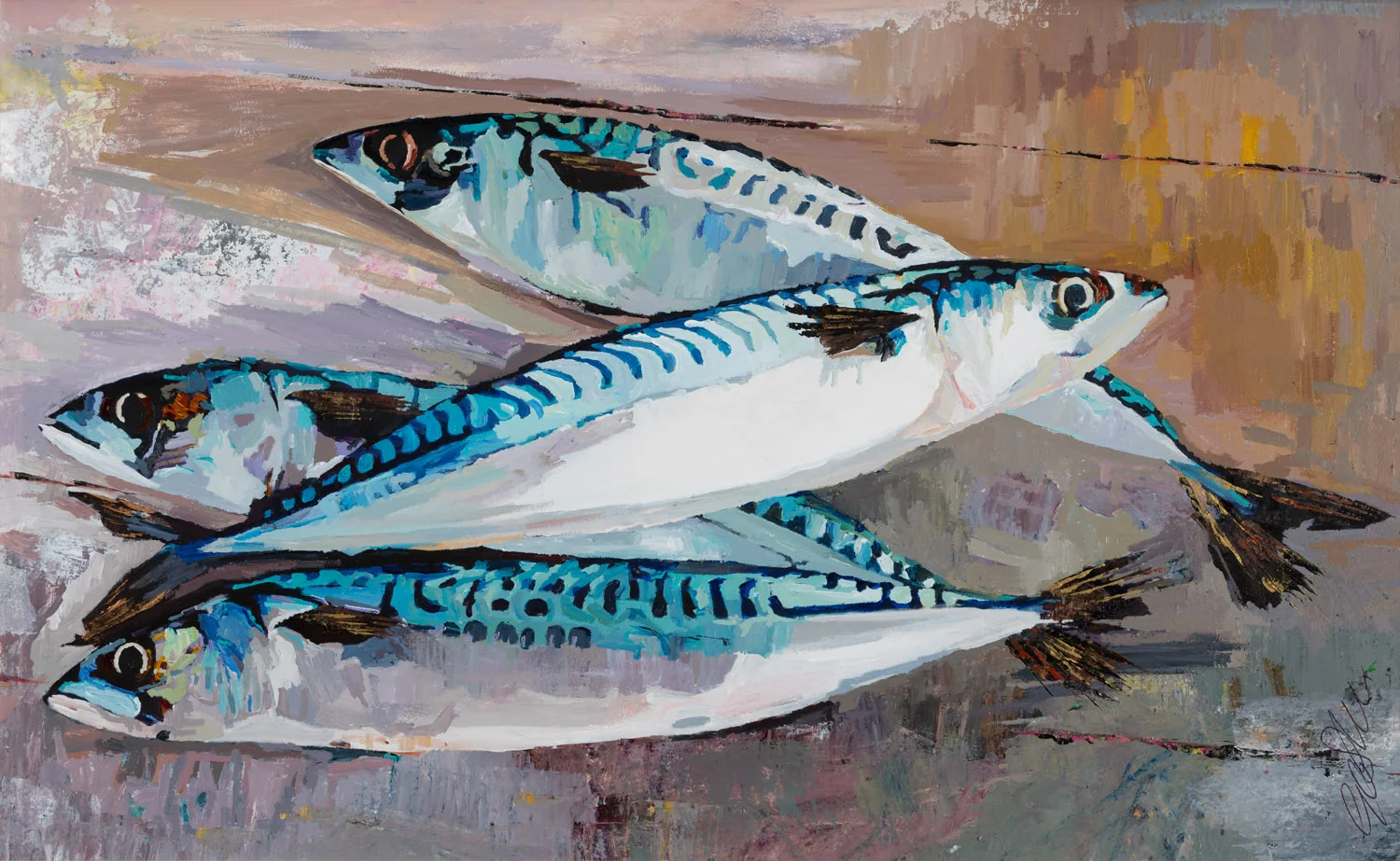 Four Fresh Mackerel, 60x78cm.jpg