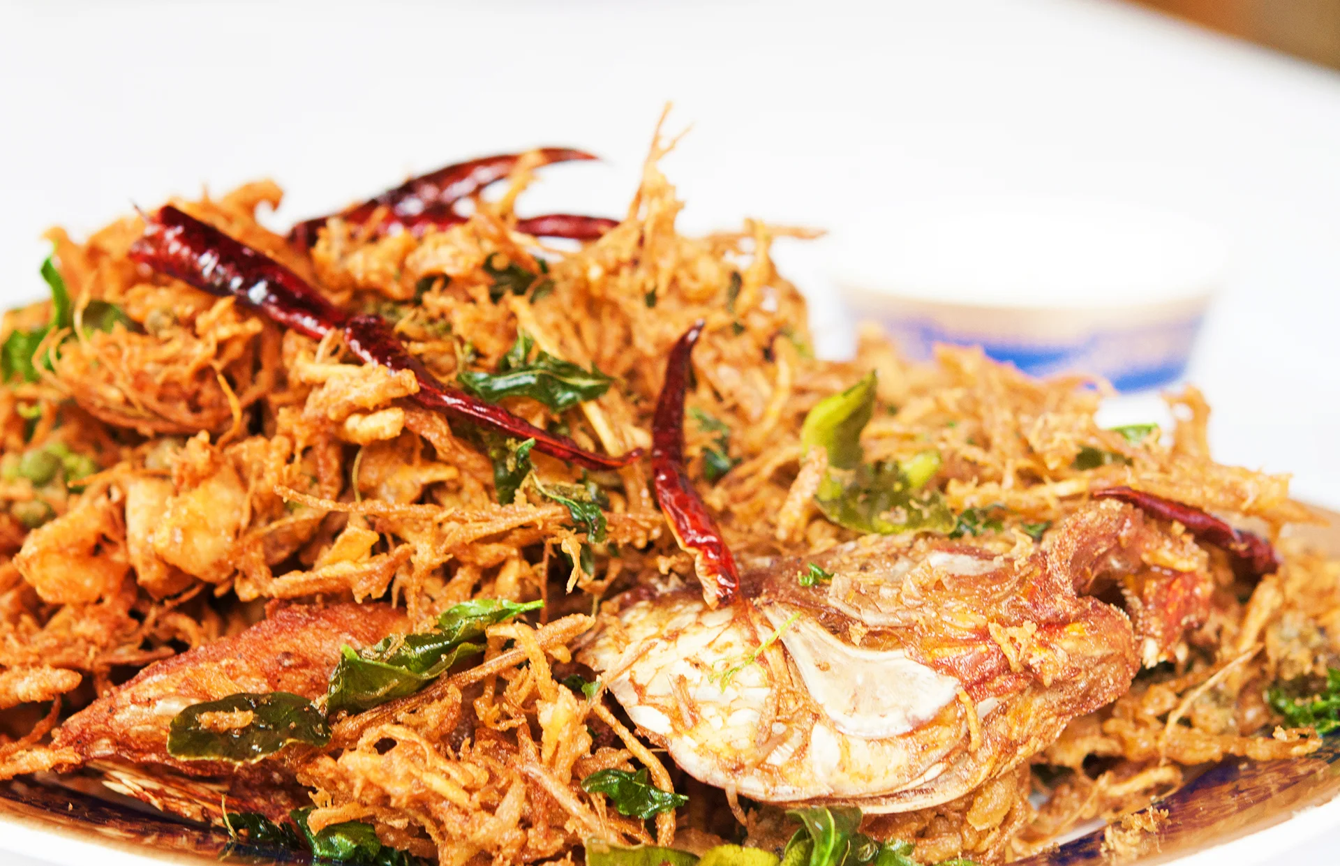 Deep fried fish with organic herb