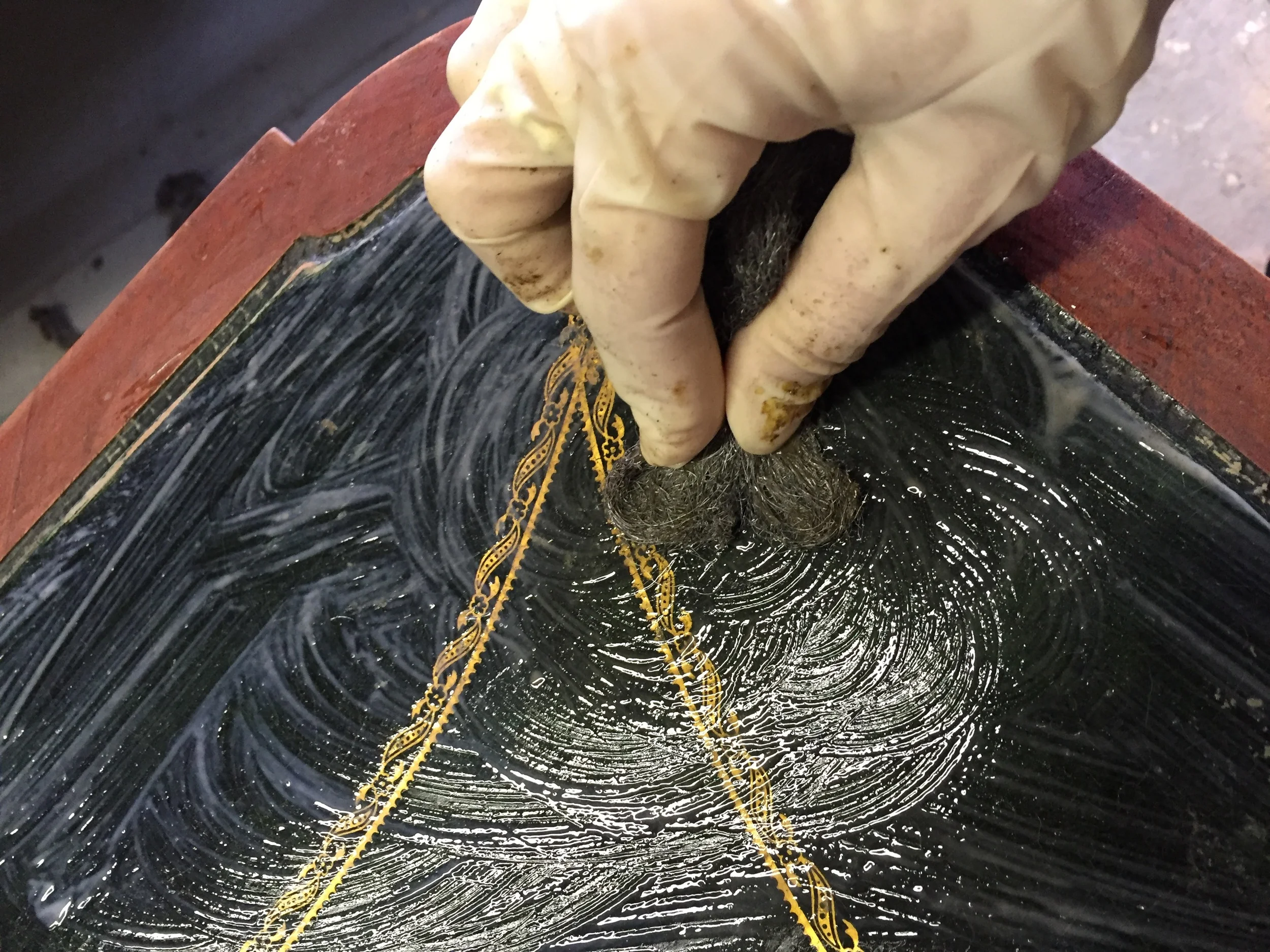 leather cleaner and steel wool