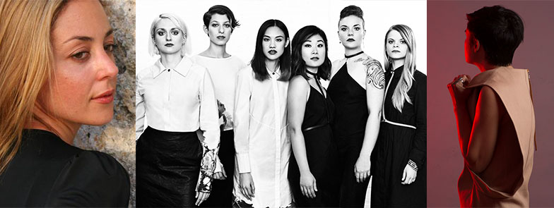 Left to right: composer Paola Prestini, The Nouveau Classical Project by Julia Comita, fashion designer Titania Inglis by Jeff Elstone