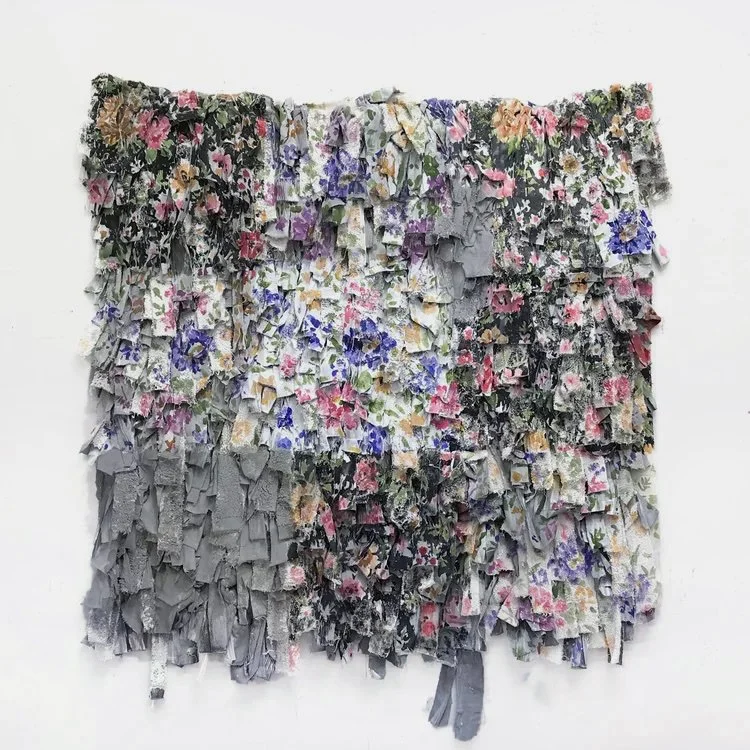 Untitled, 2021, 38"x 39", Acrylic on Mixed Fabrics