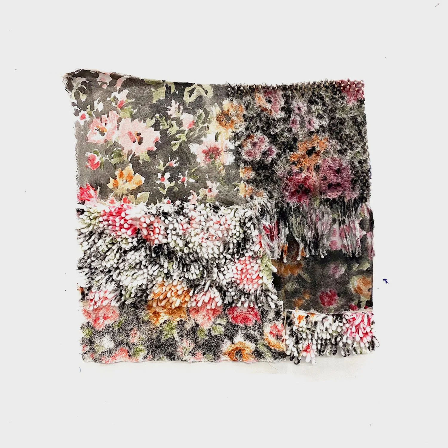 Untitled, 2020, 22"x 22", Acrylic on Mixed Fabrics