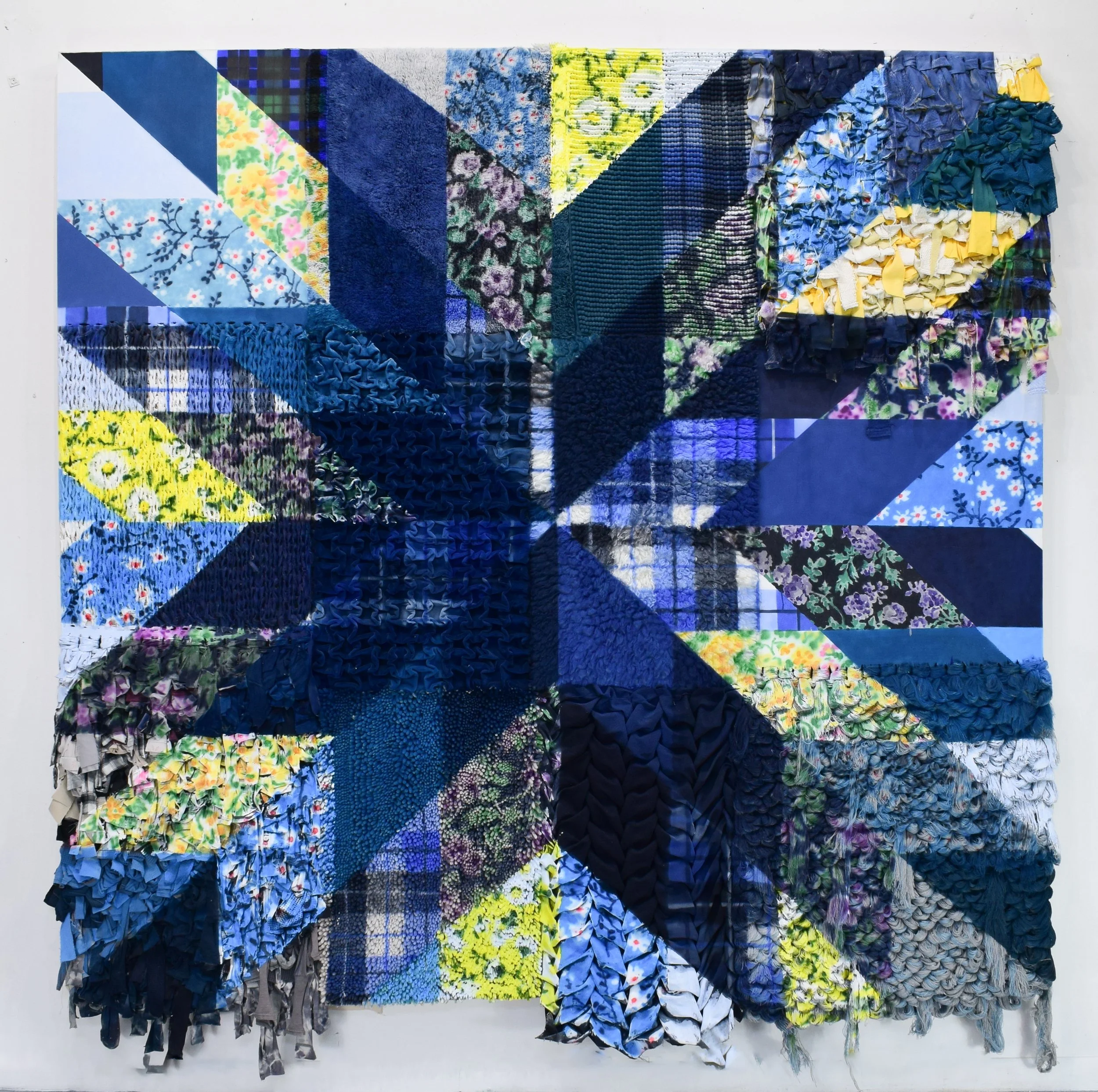 Luz de Luna, 2026, Acrylic on Mixed Fabrics, 93"x 98