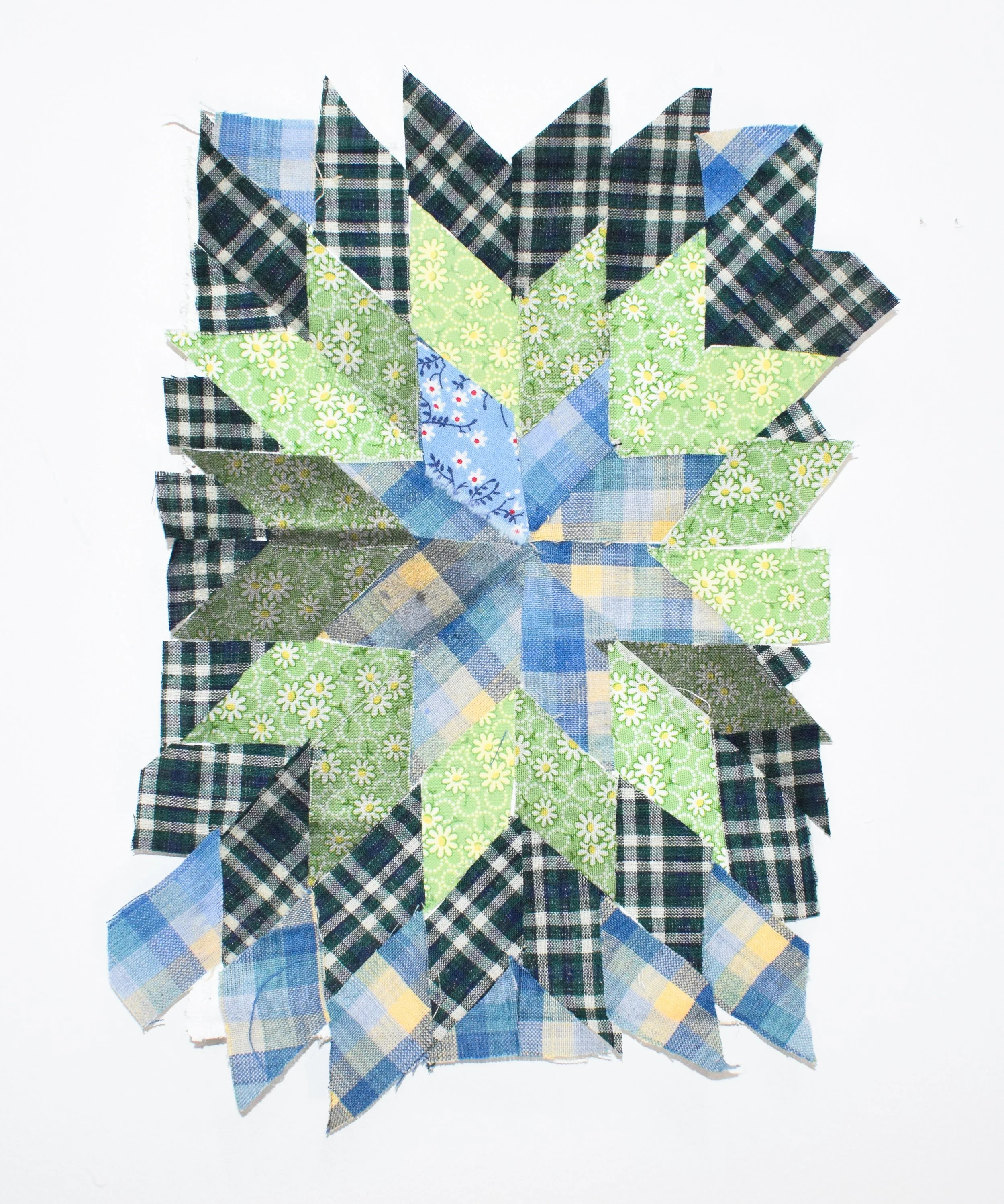 Estrella 1, 8"x 10.5", Mixed hand dyed fabrics on canvas, 2026