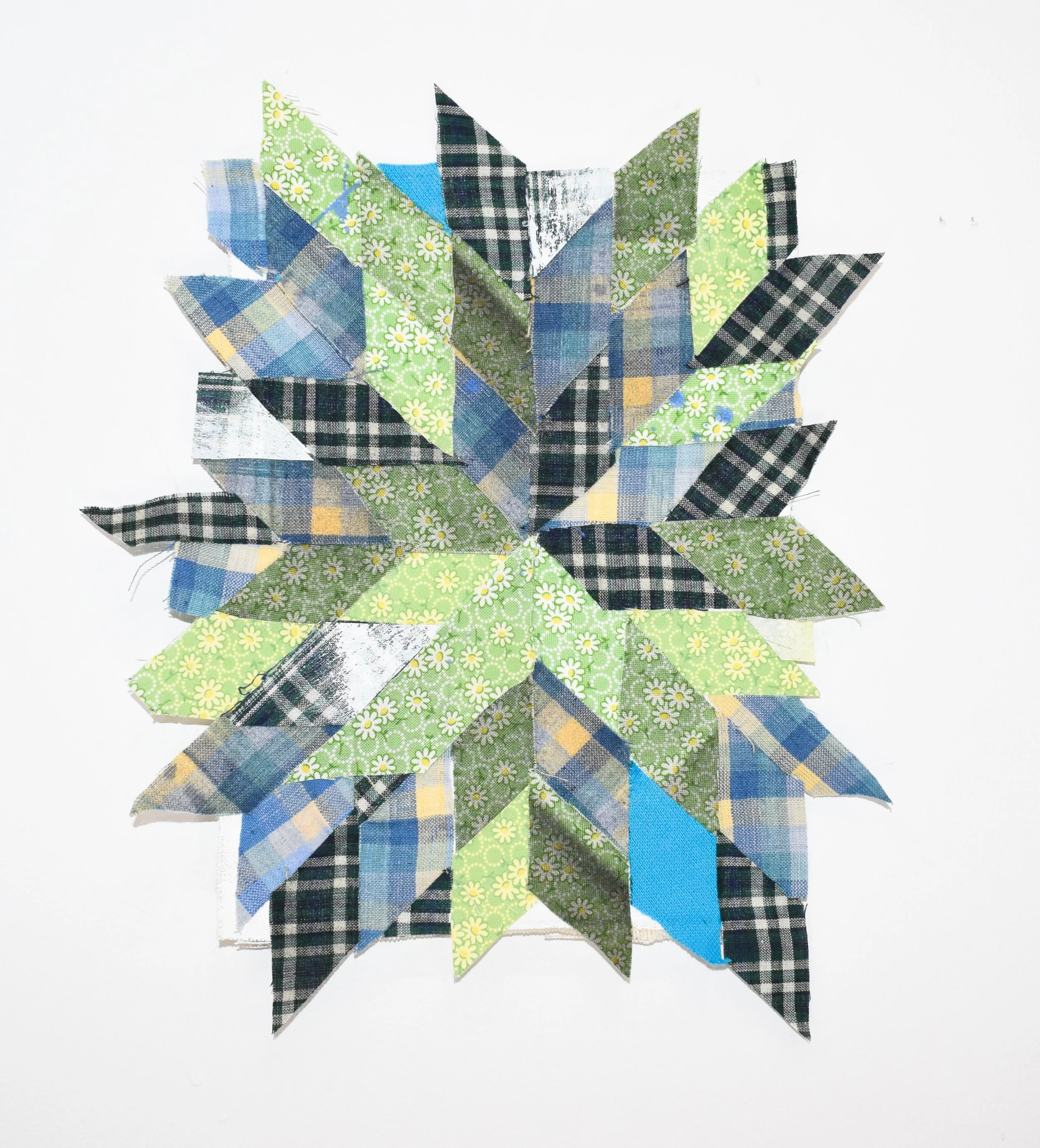 Estrella II, 9.5"x 11", Hand dyed and painted fabric on canvas, 2026