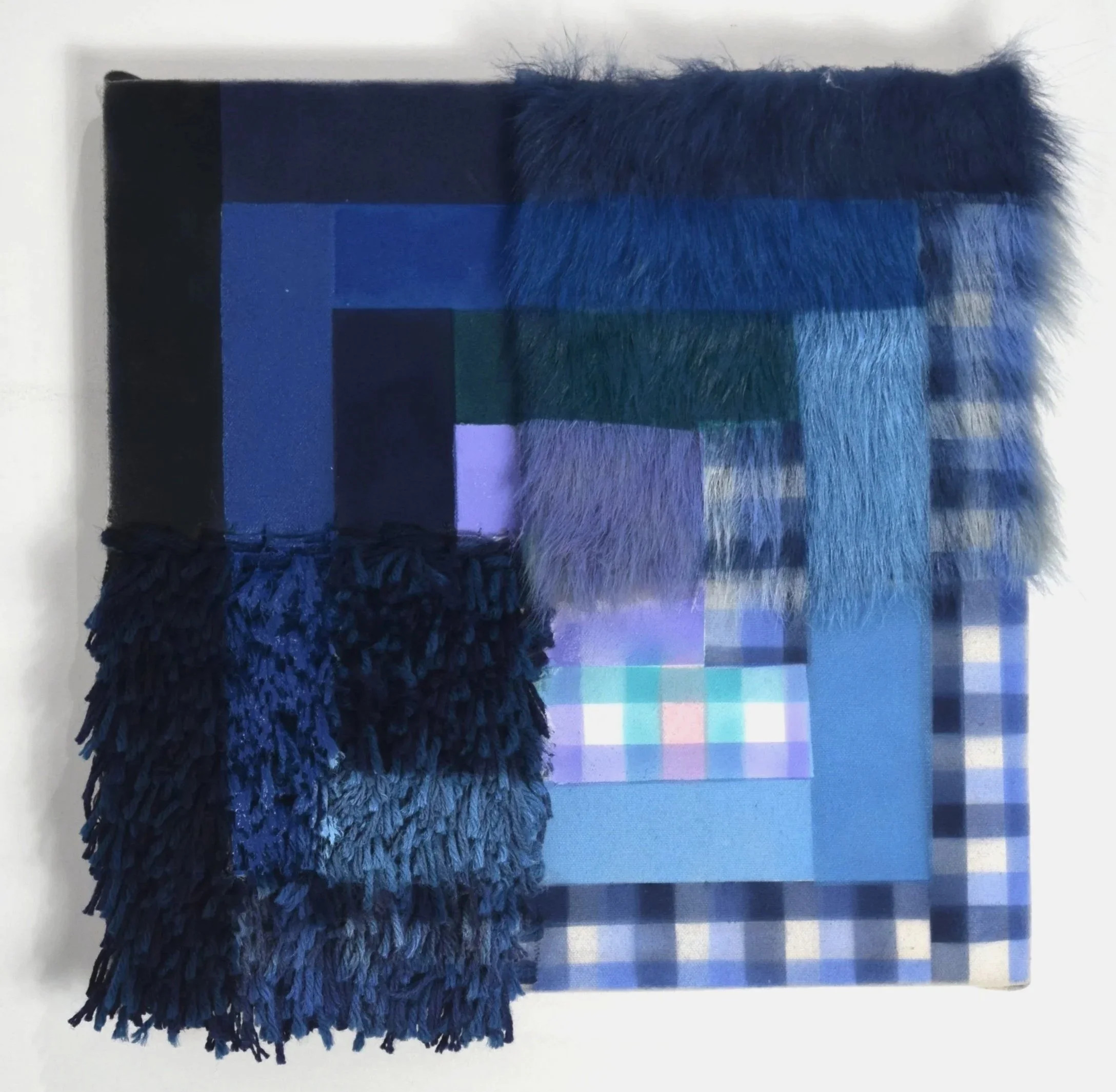Paternal, 13"x13", Acrylic on mixed fabrics, 2026
