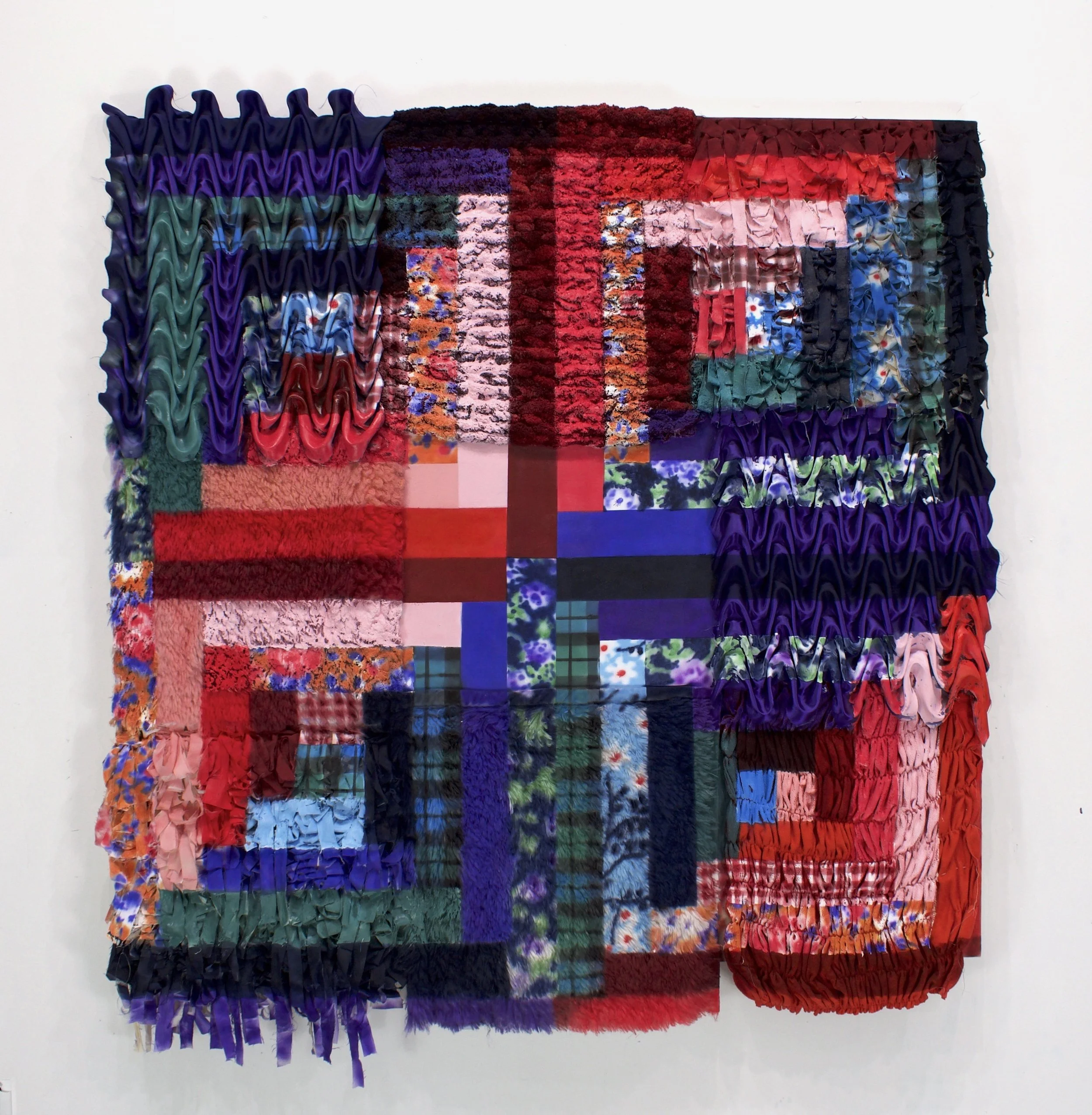 Caliente, Frio, 56"x 64", Acrylic on Mixed Fabrics, 2026