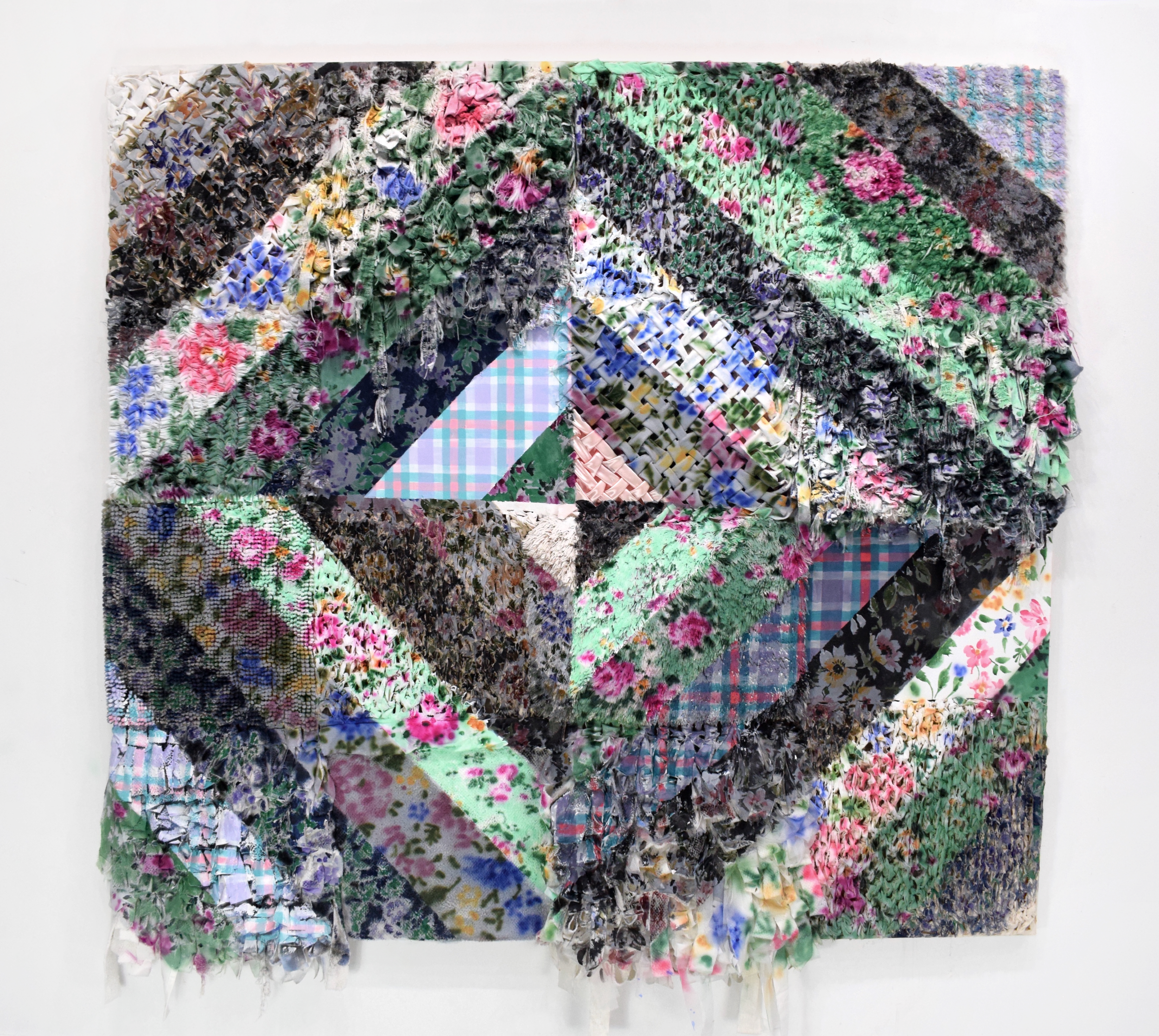 Fondo Profundo, 2024, 78"x 84", Acrylic on Mixed Fabrics