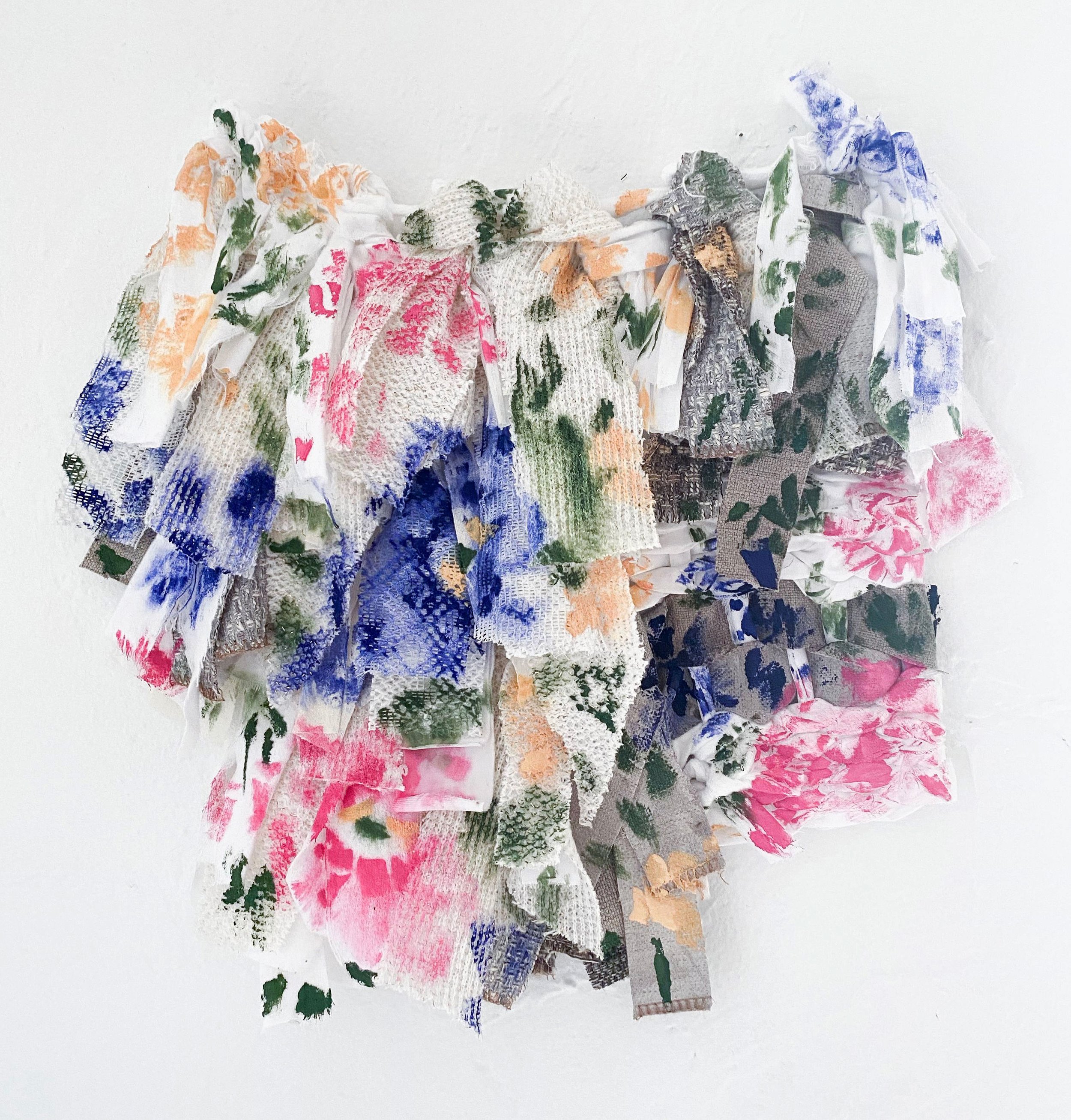 Untitled, 2021, 15"x 15", Acrylic on Mixed Fabrics