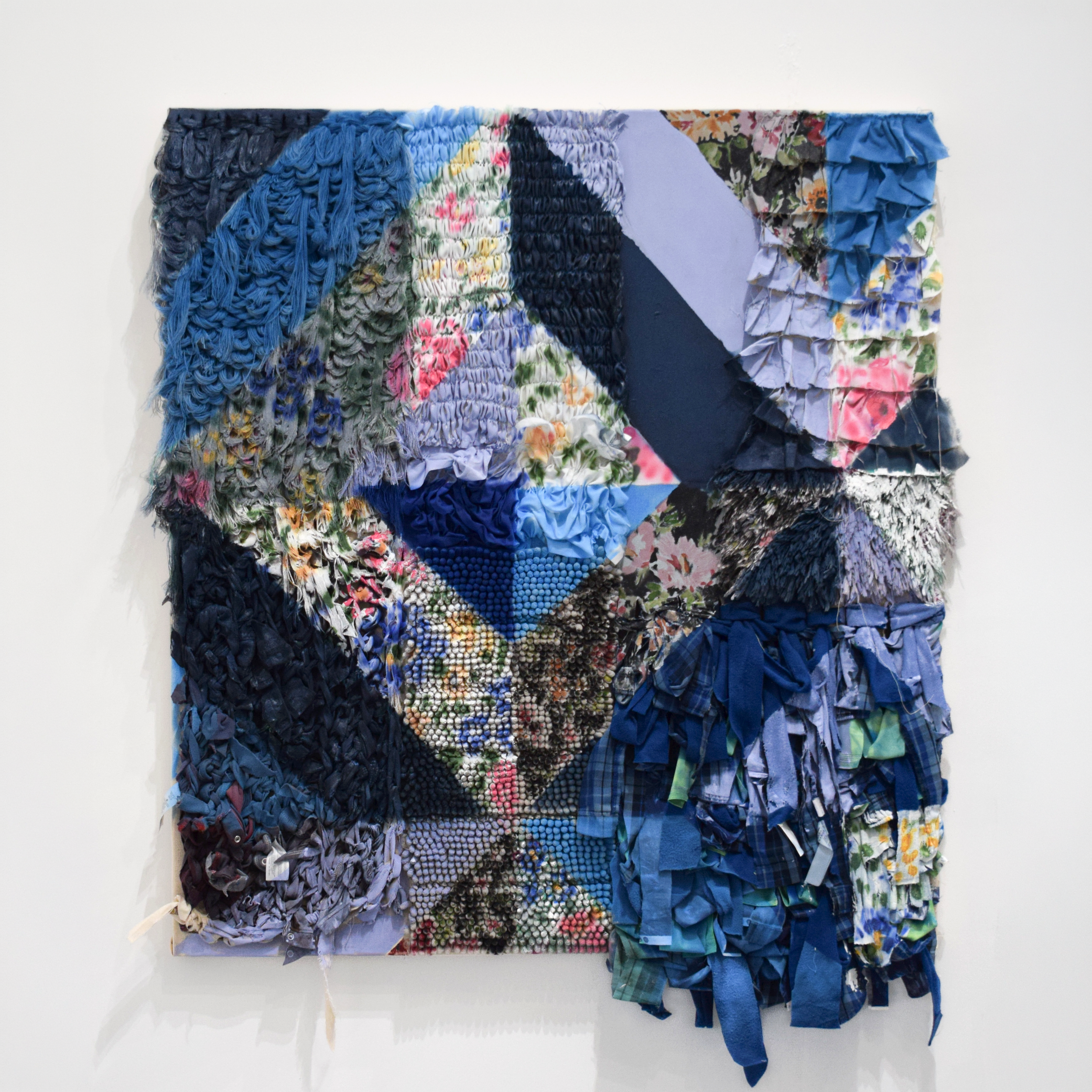Hasta Mañana, 2024, 40"x 44", Acrylic on Mixed Fabrics