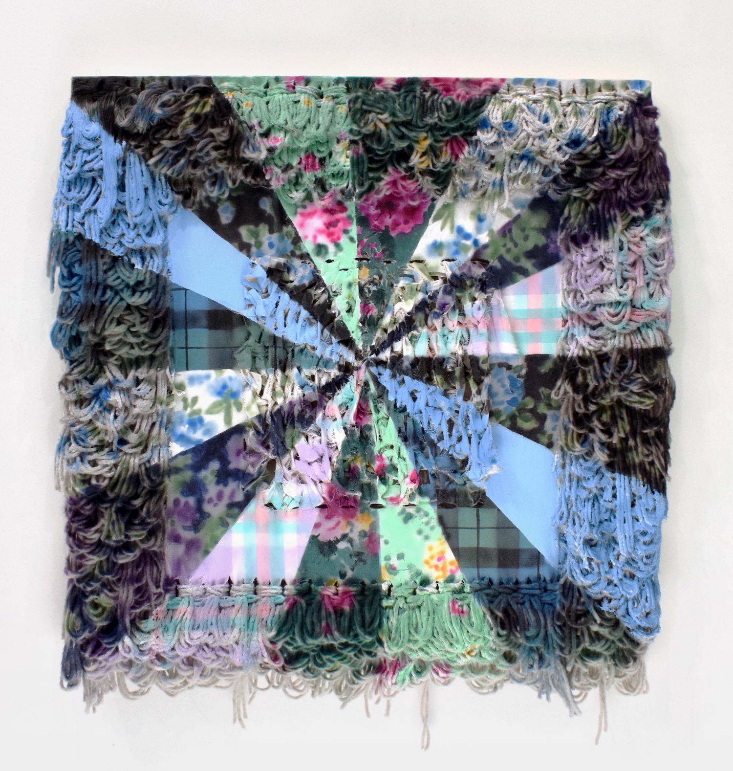 Estrella, 2024, 24"x 24", Acrylic on Mixed Fabrics