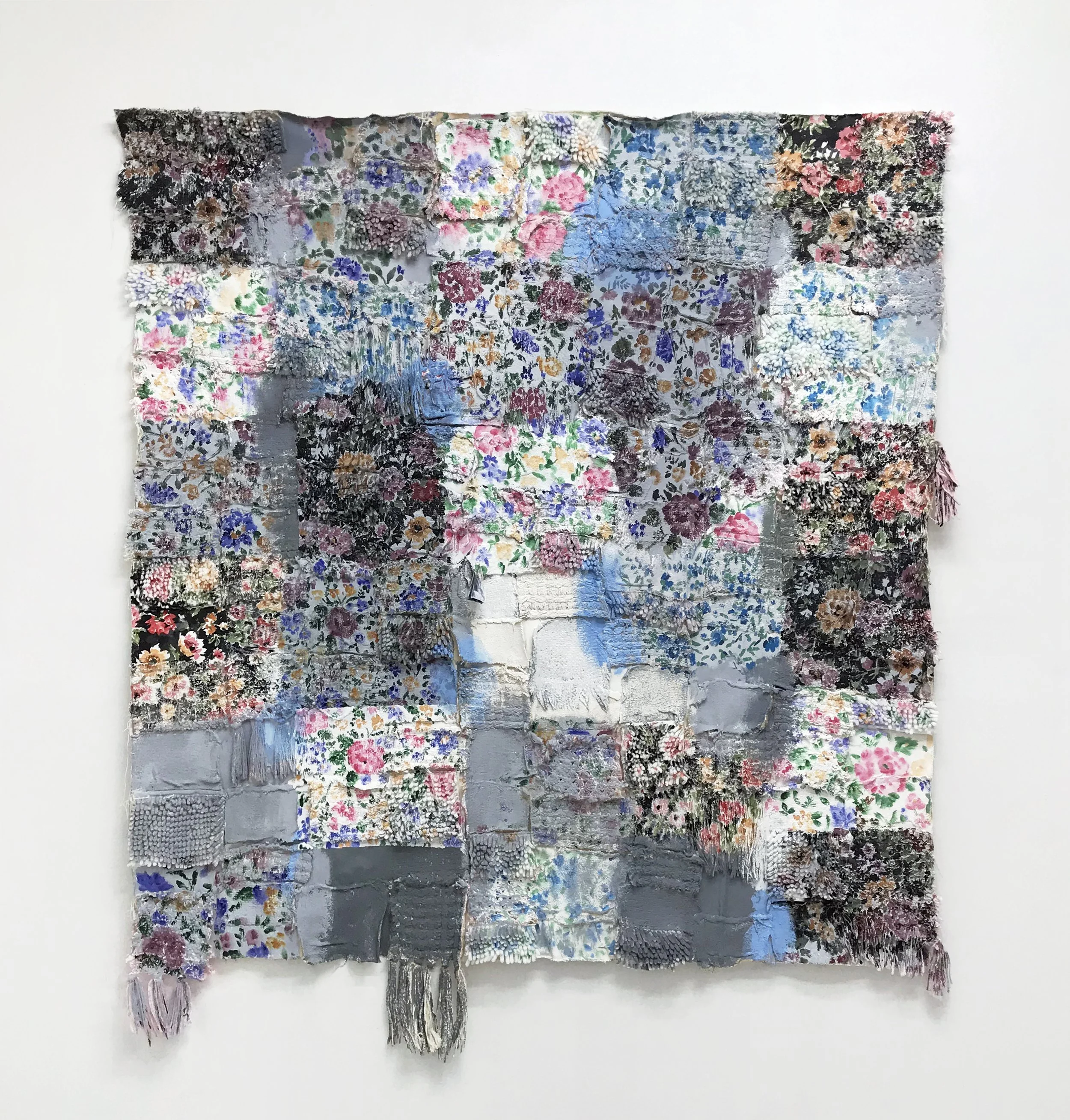 Untitled, 2021, 57"x 65", Acrylic on Mixed Fabrics