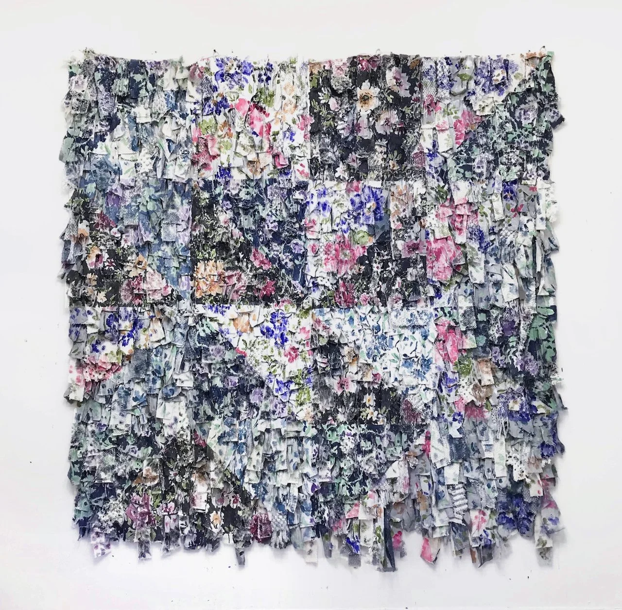 Untitled, 2021, 74"x 78, Acrylic on Mixed Fabrics