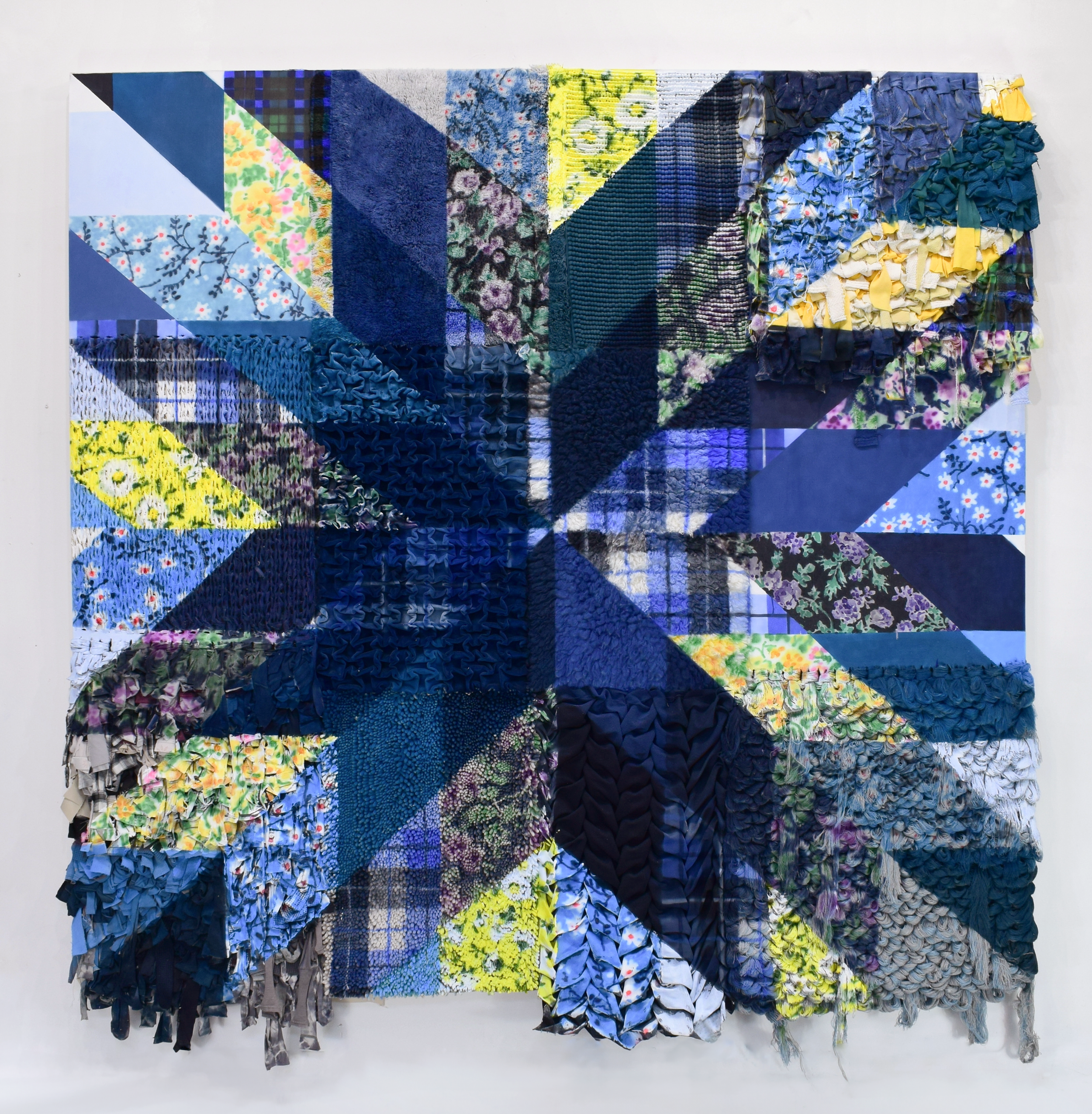 Luz de Luna, 2026, 93"x 98", Acrylic on Mixed Fabrics
