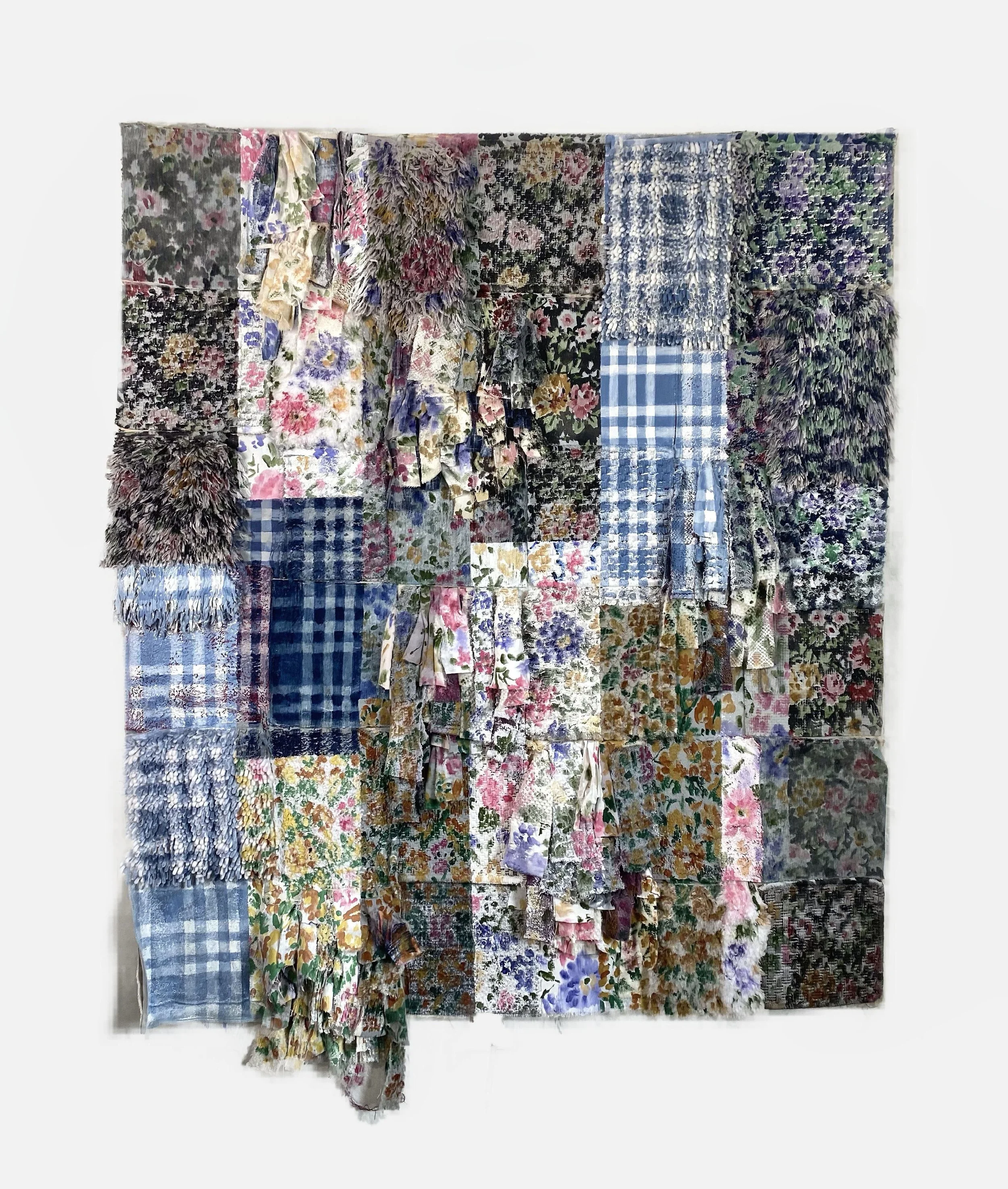 Untitled, 2022, 47"x 55", Acrylic on Mixed Fabrics