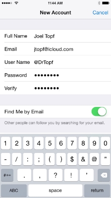 Enter your account information.