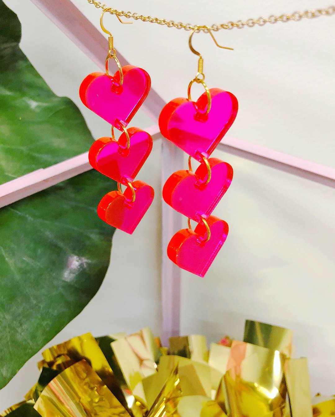 All The Hearts Earrings Neon Pink Detail.jpeg